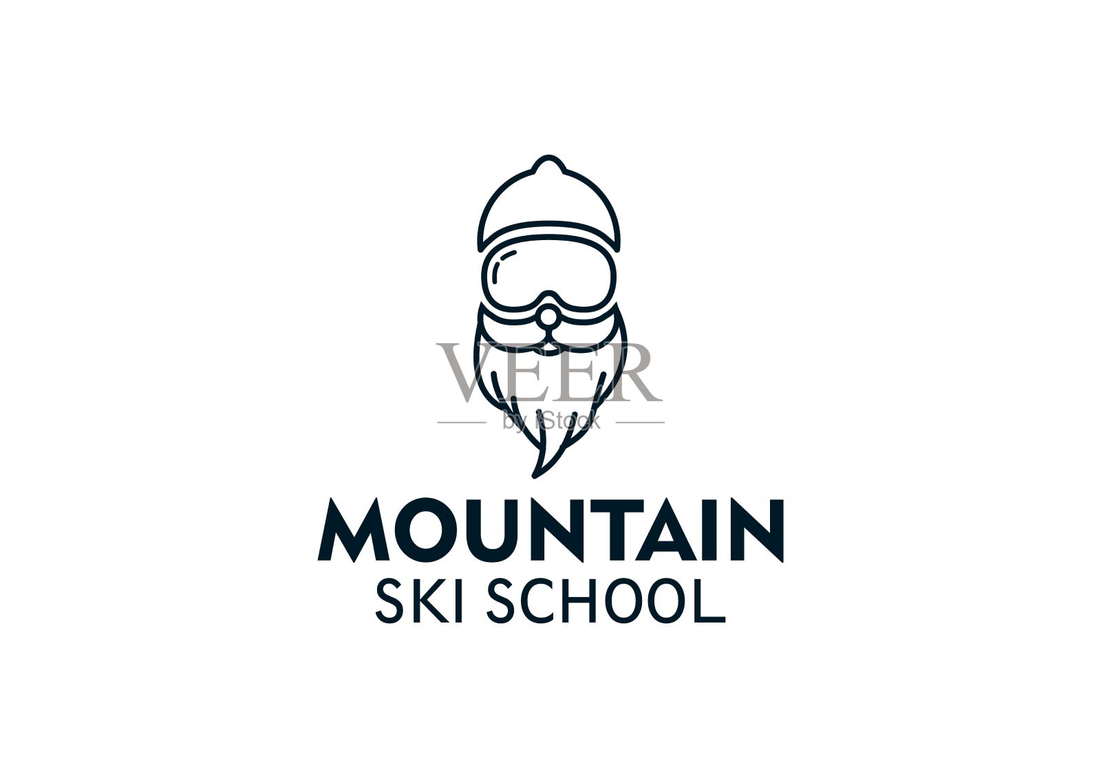 滑雪学校的标志插画图片素材