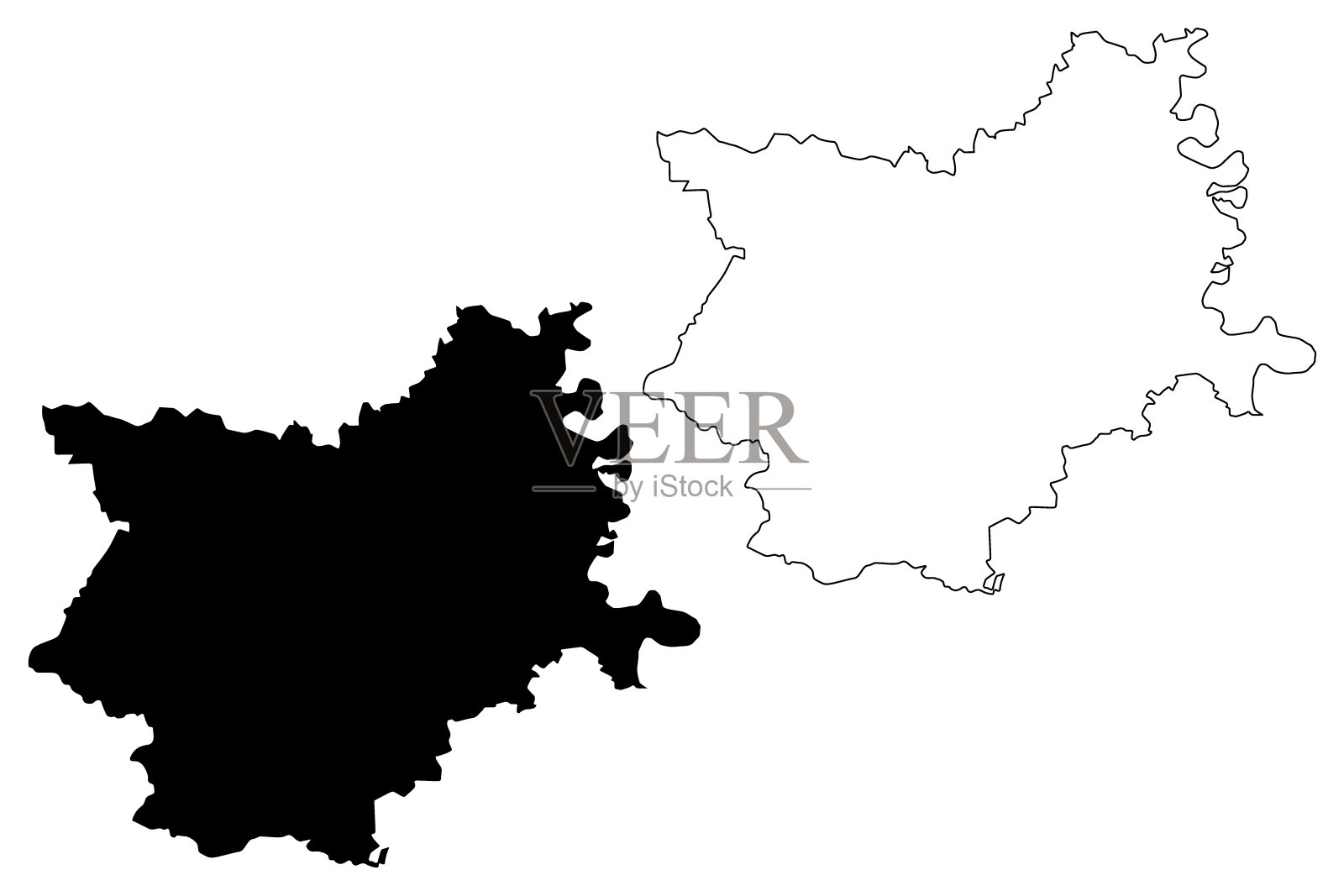 奥西耶克-巴兰贾县地图插画图片素材