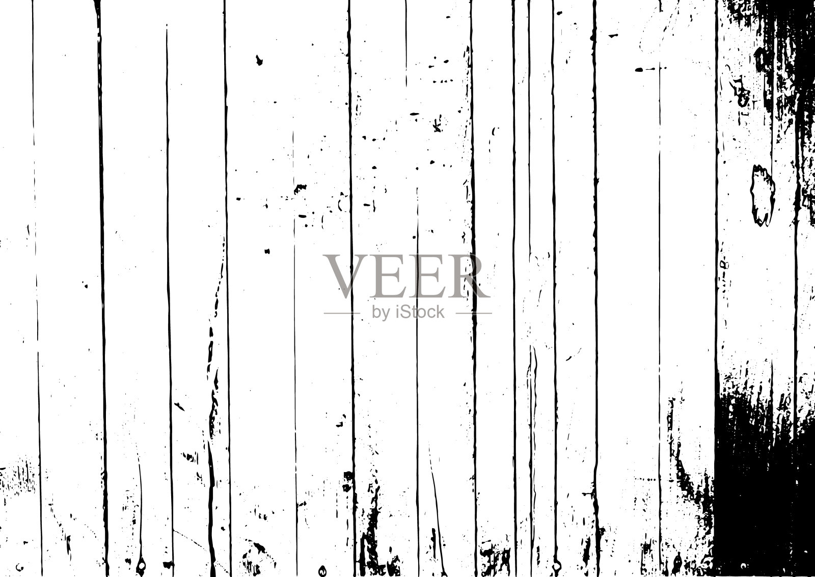 黑白垃圾城市纹理向量与复制空间。抽象的插图表面灰尘和粗糙的墙壁背景与空模板。遇险或污垢和伤害效果概念-向量插画图片素材