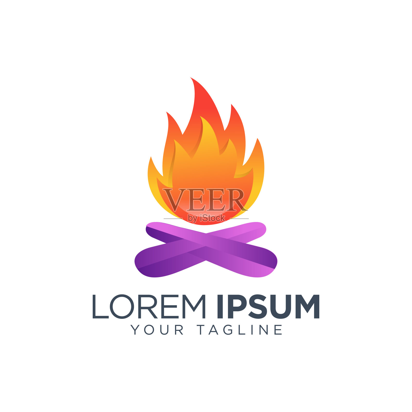 篝火标志设计模板矢量孤立插图插画图片素材