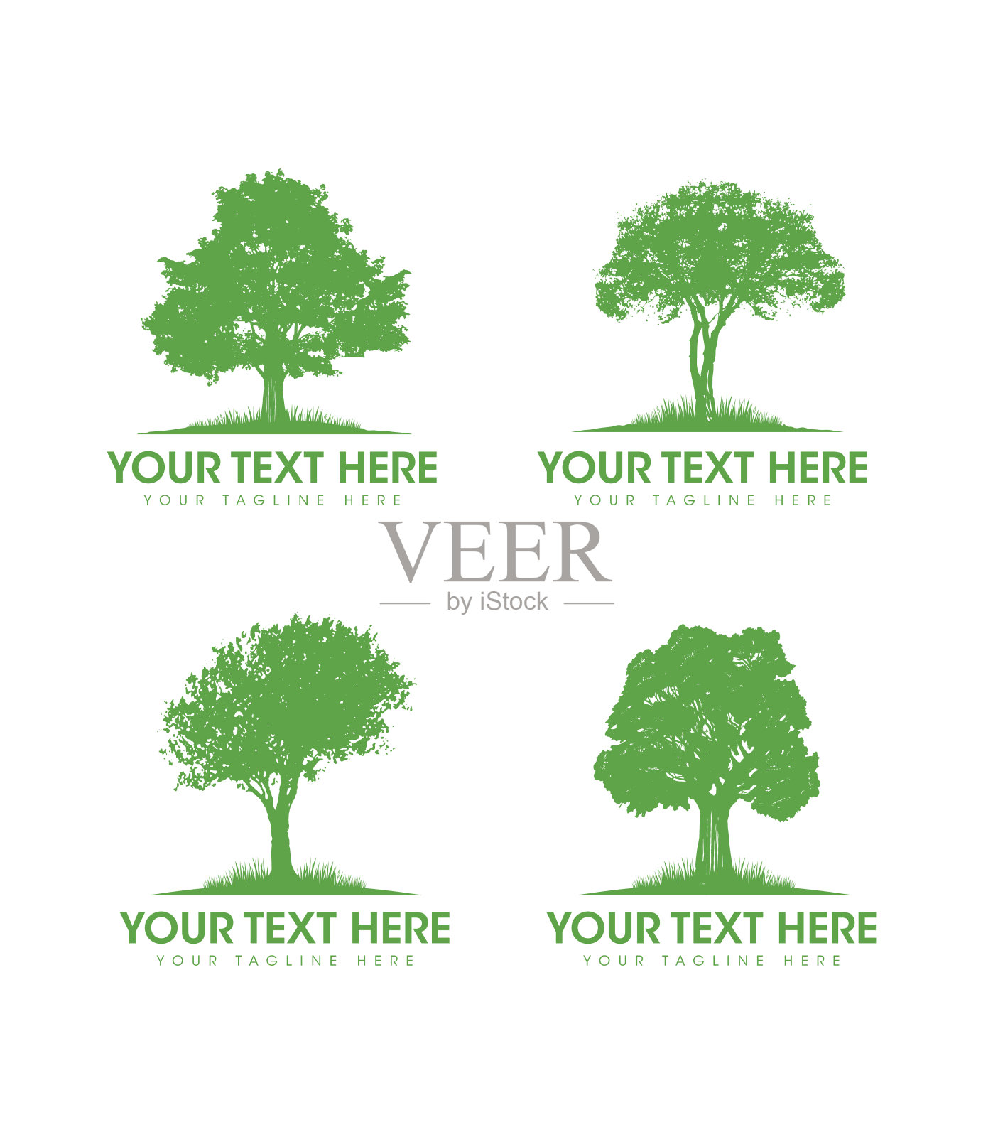 生态植物护理树木移除和林业服务。园艺和景观设计创意有机向量标志插画图片素材