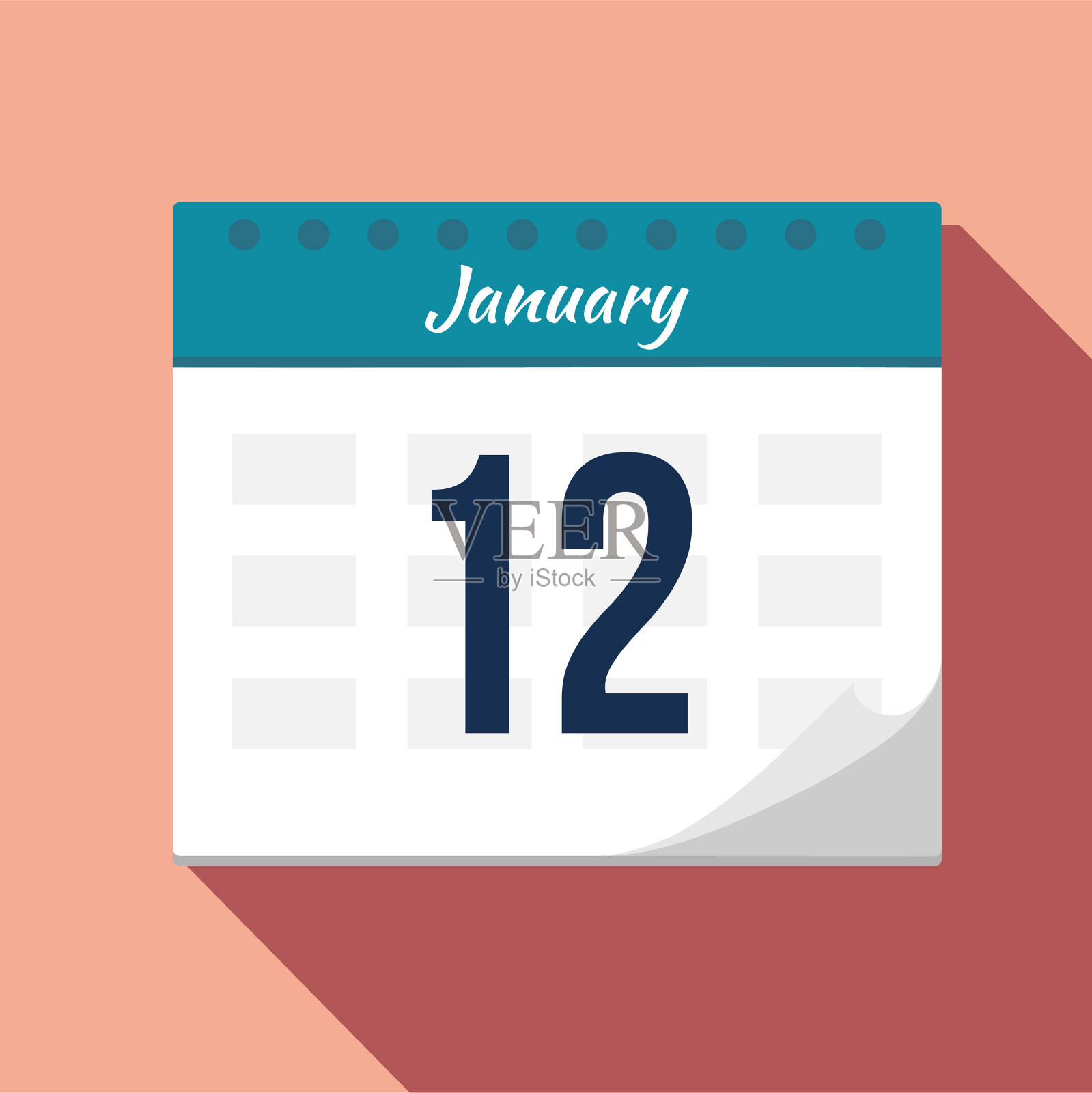 日历图标。日历日期- 1月。规划。时间管理。插画图片素材