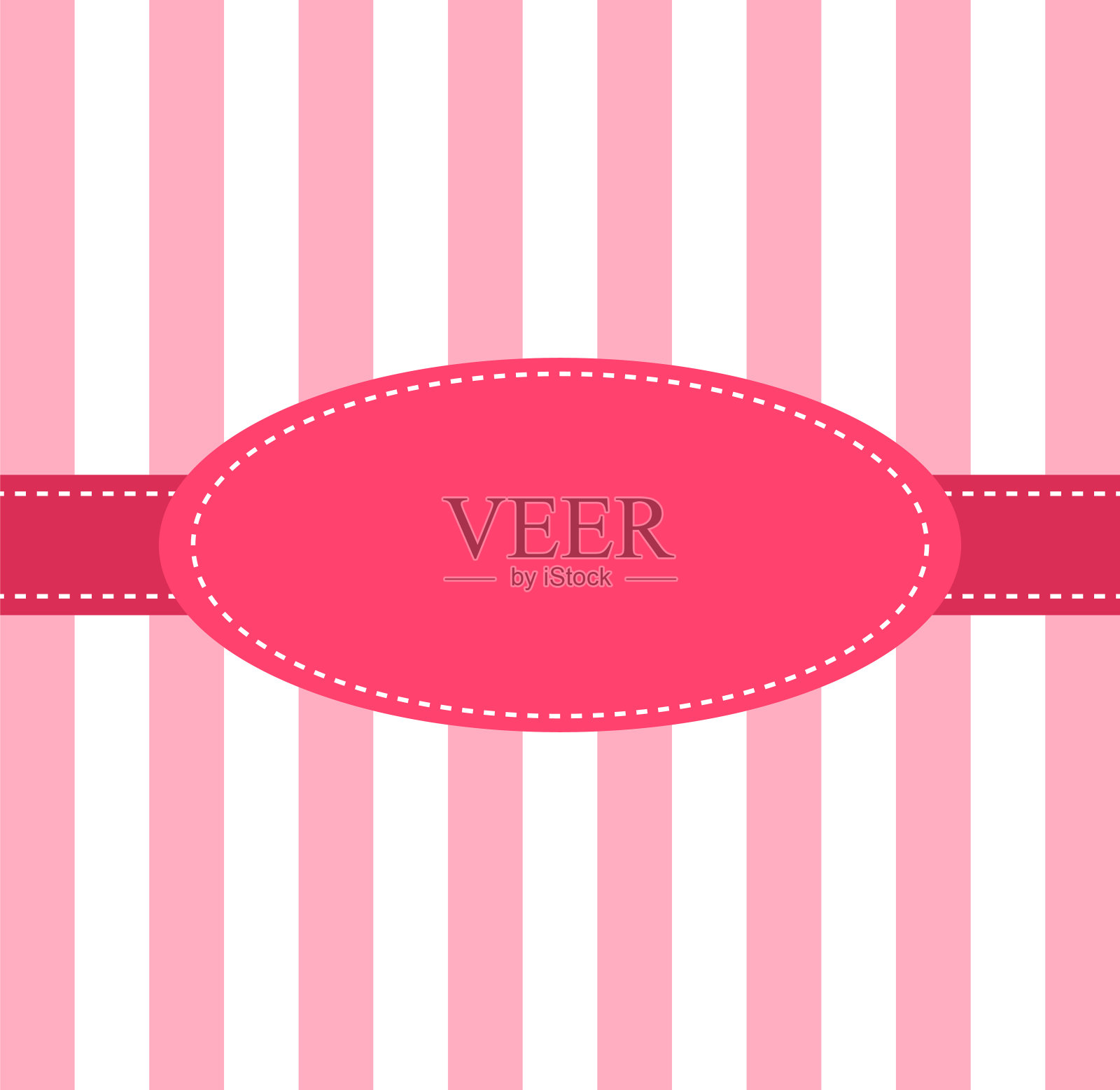 在粉红色背景上度假的复古相框插画图片素材