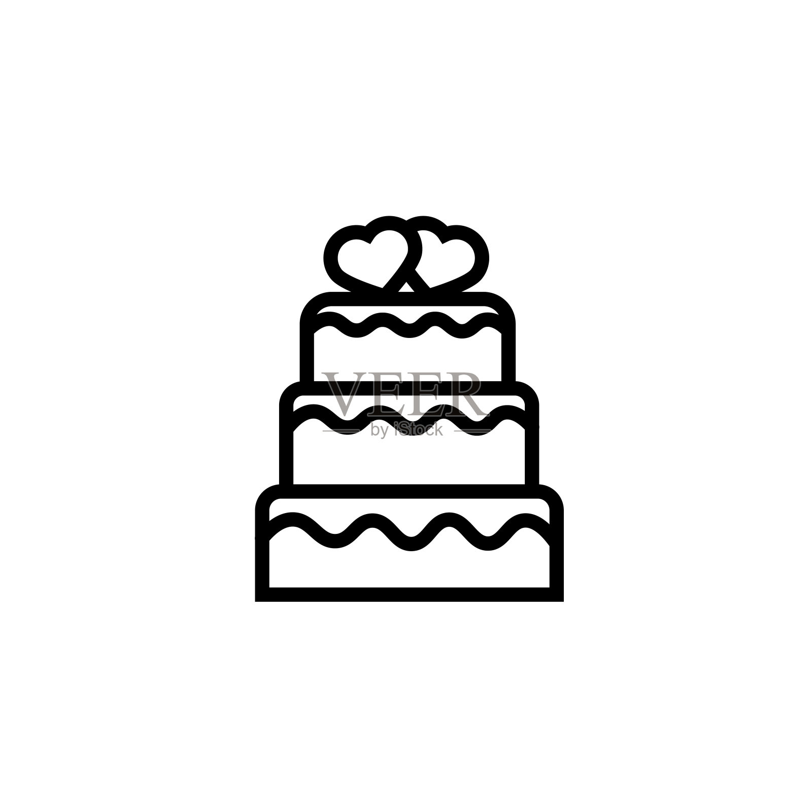 轮廓蛋糕情人节图标插图孤立矢量符号符号插画图片素材