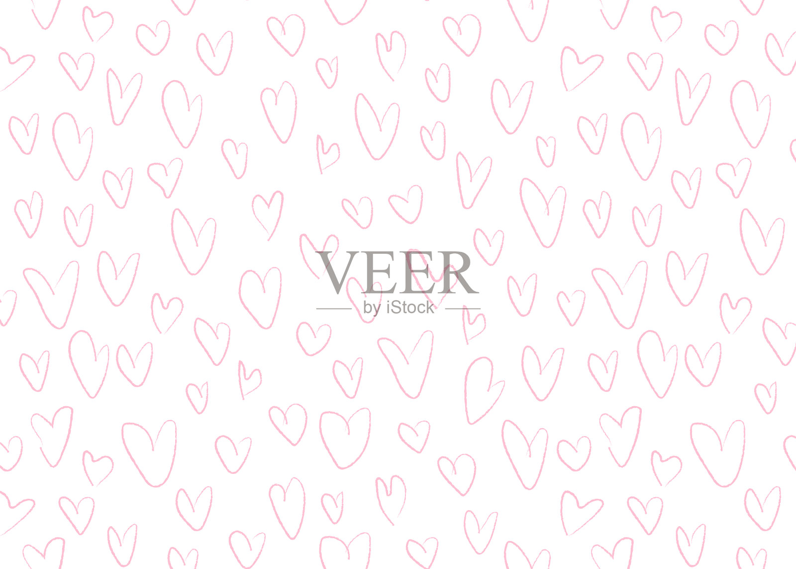 白色与粉红色的心为背景的情人节插画图片素材