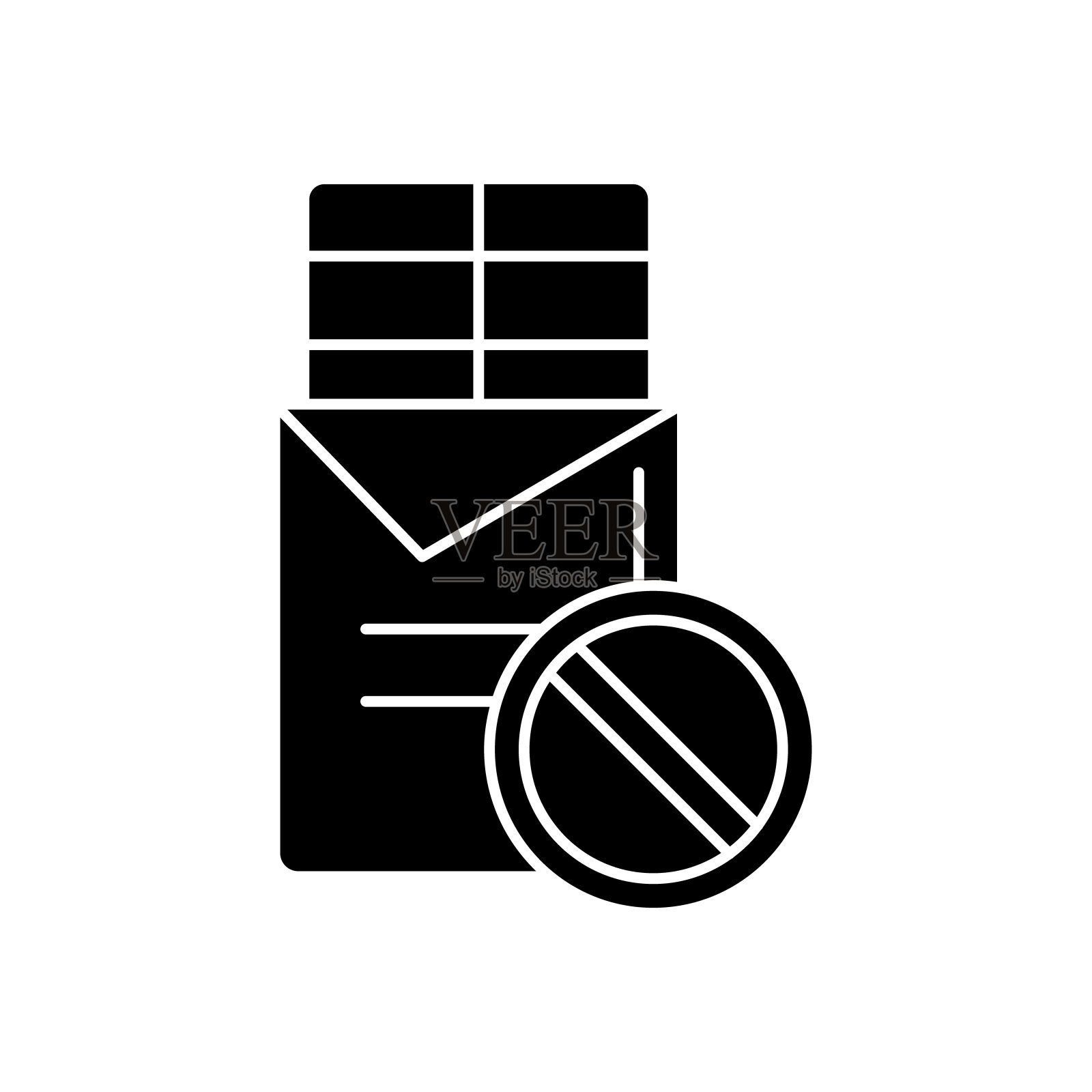 巧克力不是减肥的标志。简单的饮食图标的用户界面和用户体验,网站或移动应用程序图标素材