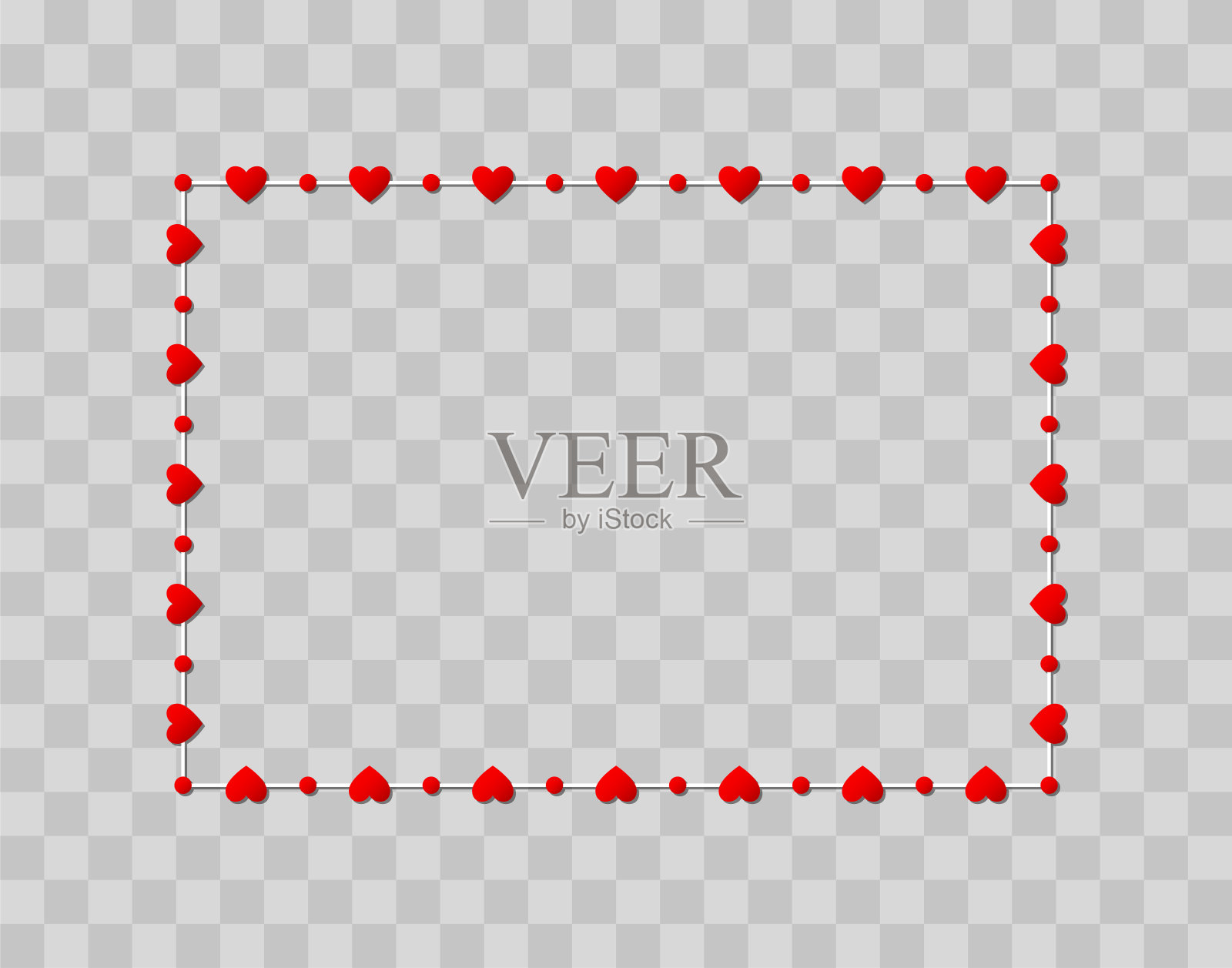 红色心形纸孤立在透明的背景插画图片素材