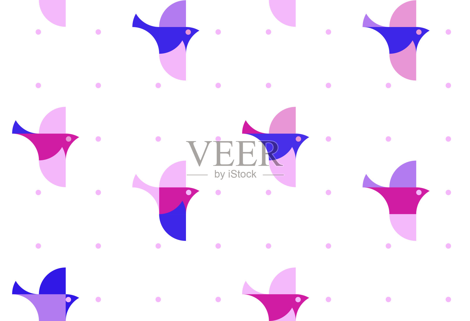 模式的小鸟插画图片素材