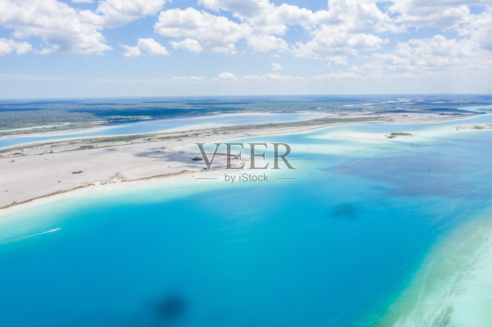 墨西哥巴卡拉拉古纳的无人机视图照片摄影图片