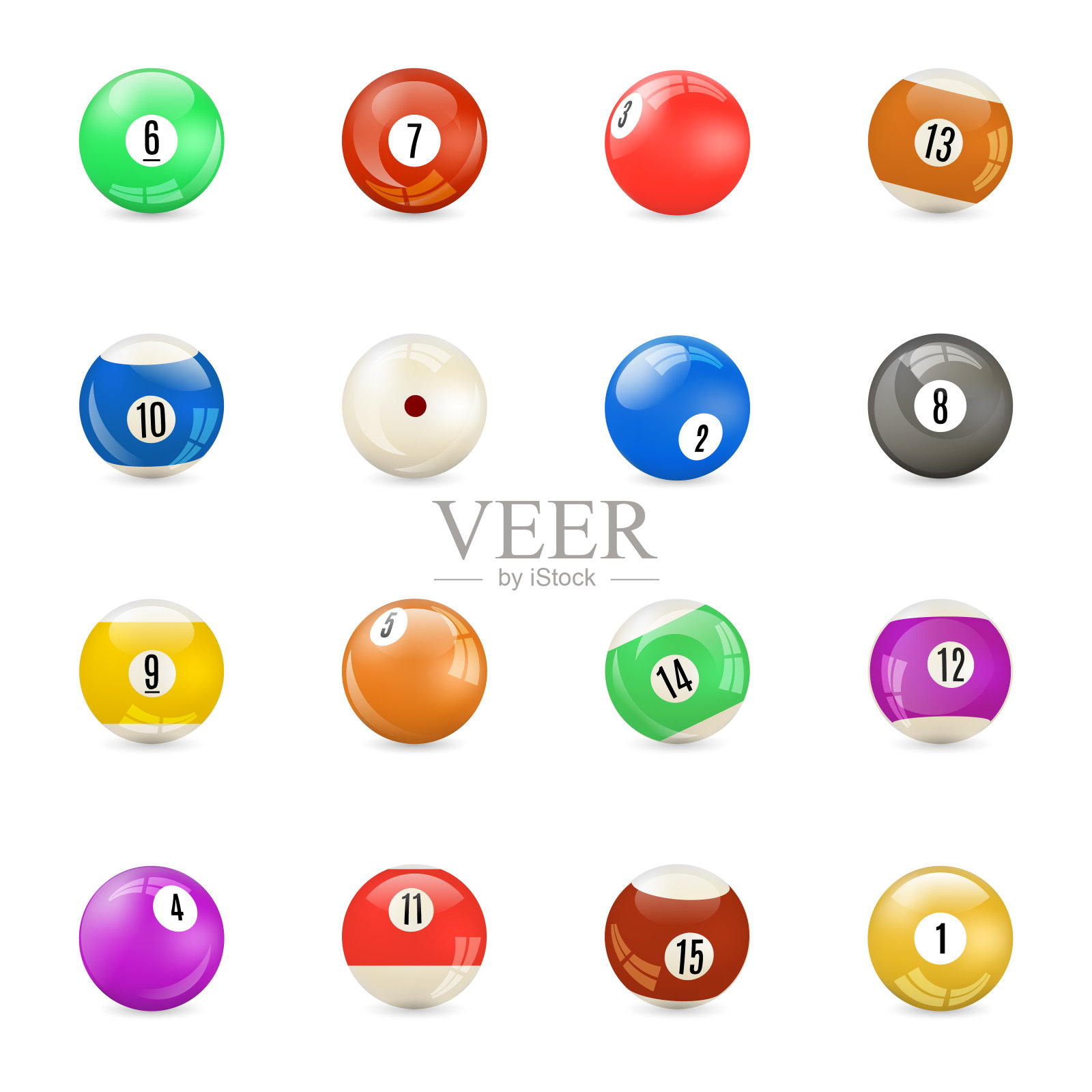 一套光滑的球池,矢量插图。插画图片素材