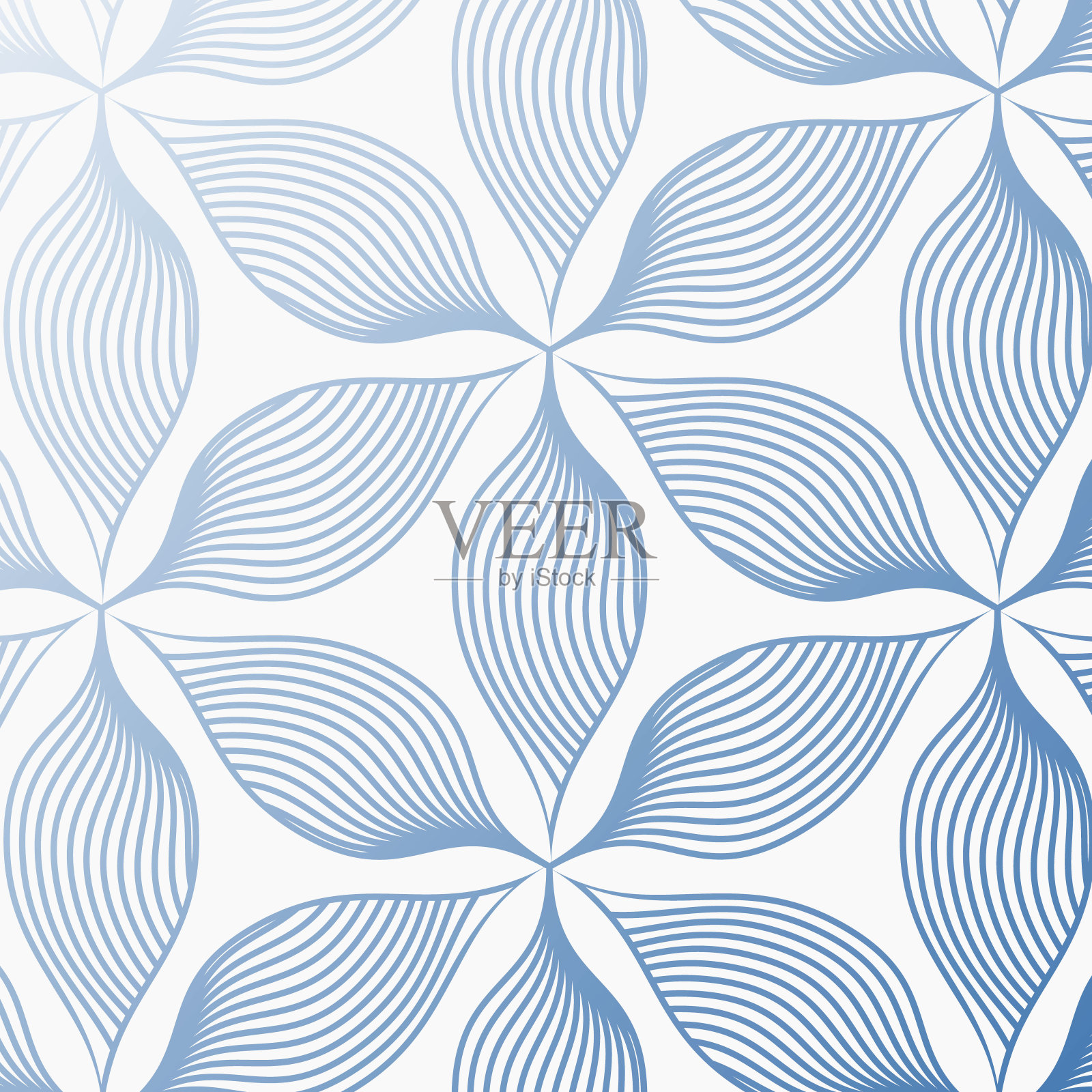 矢量图案,重复抽象的线形花瓣的花在六边形的形状。用于织物、墙纸、印刷的图形清洁。图案在色板上插画图片素材