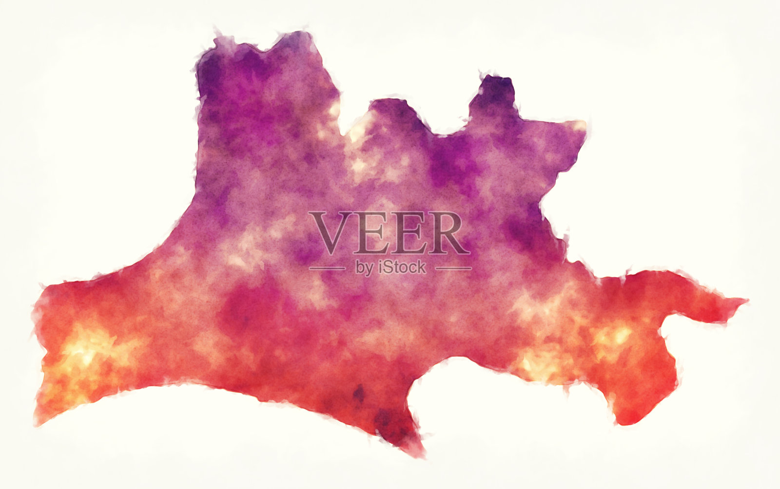 纳萨拉瓦州尼日利亚水彩画地图插画图片素材