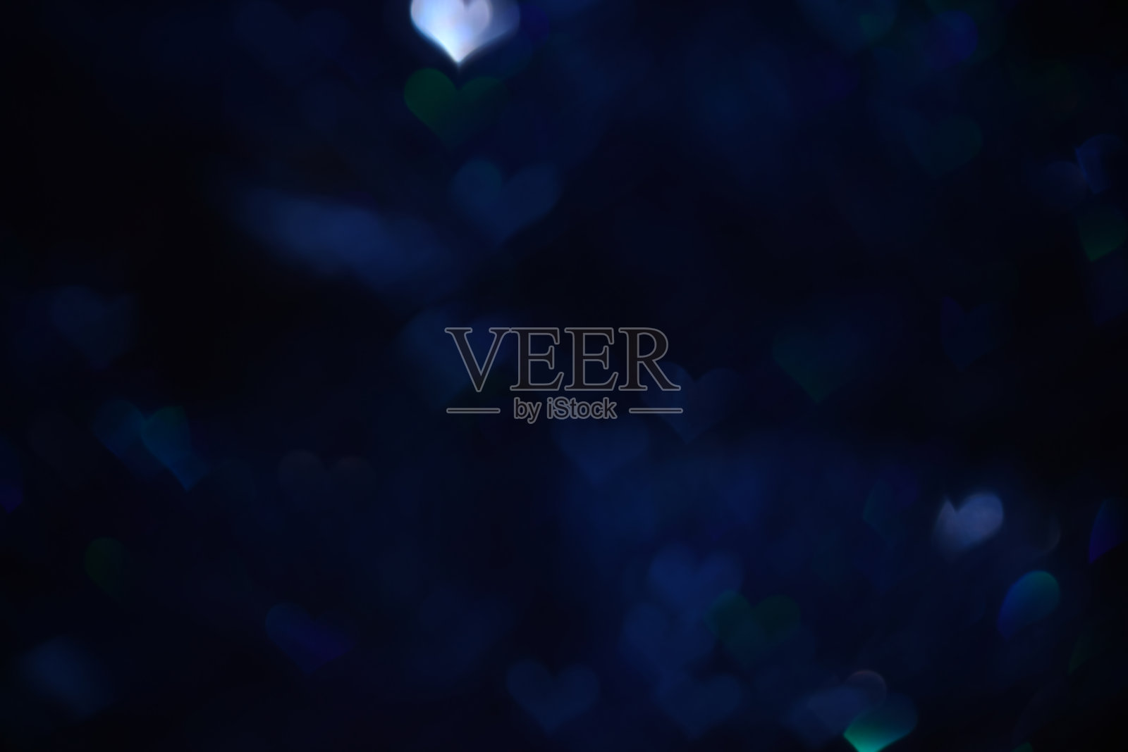 深蓝色爱心散景背景照片摄影图片