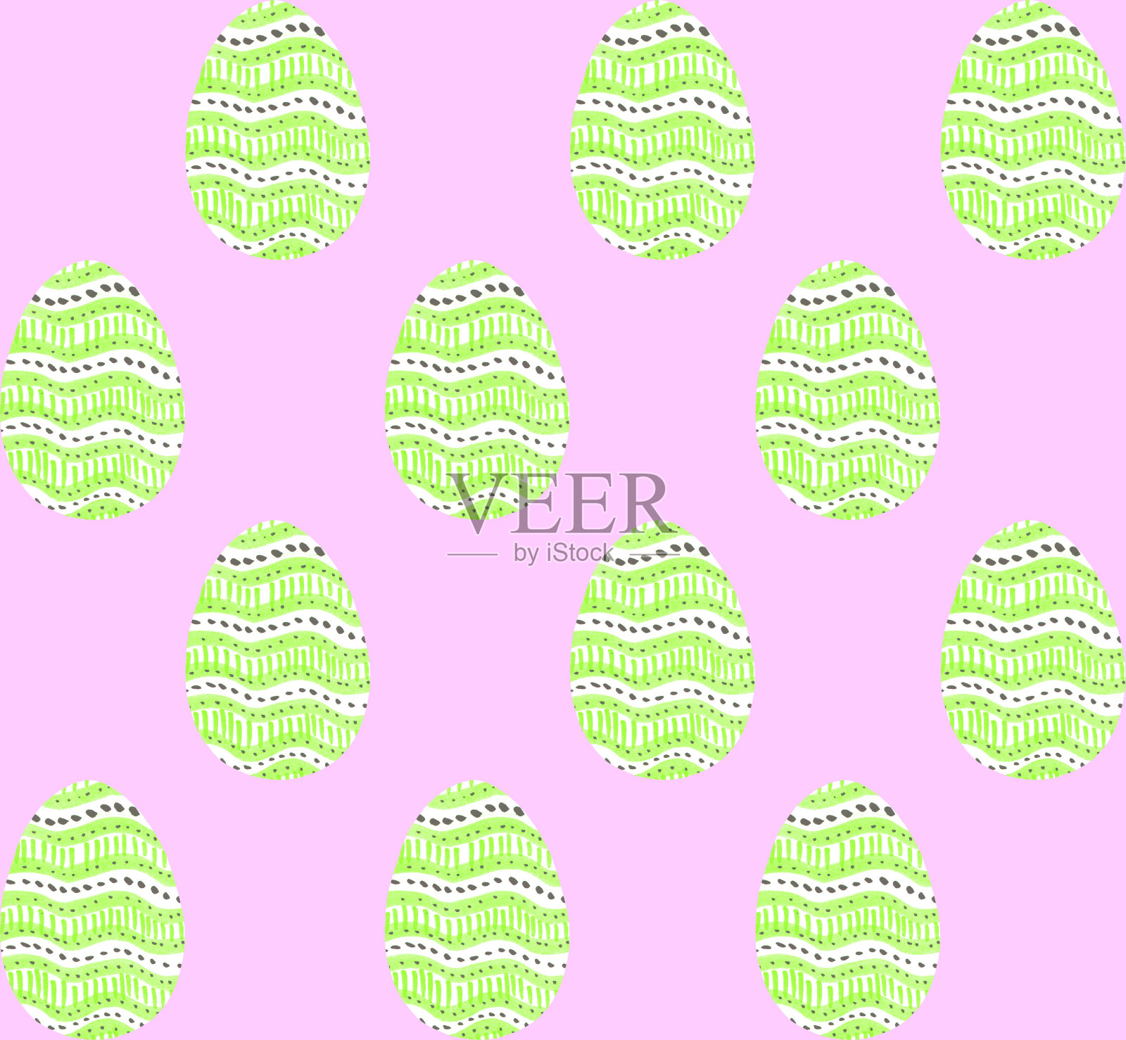 无缝图案,背景,纹理的彩色抽象复活节蛋。水彩画装饰性绘画插画图片素材