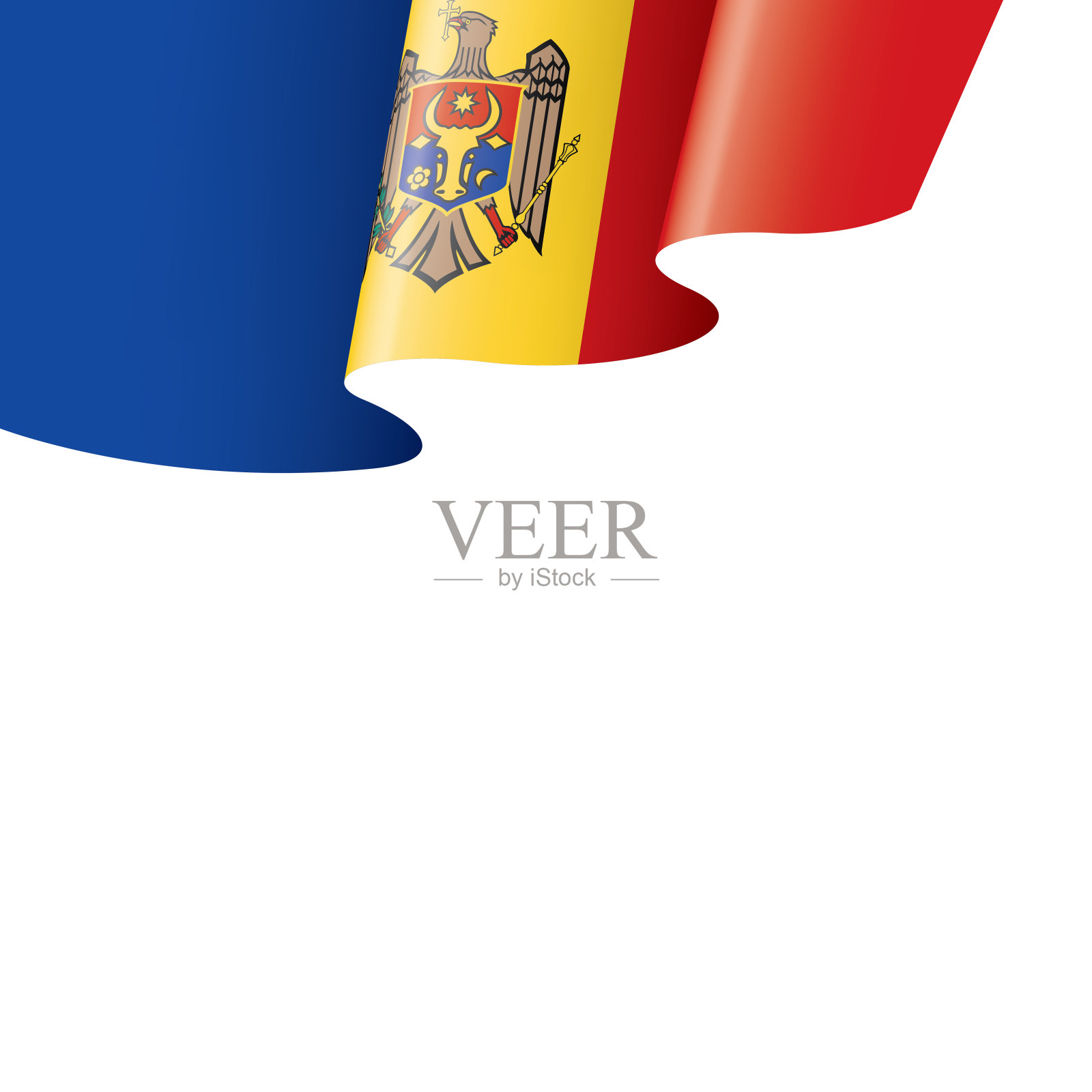 摩尔多瓦国旗,白色背景上的矢量图插画图片素材