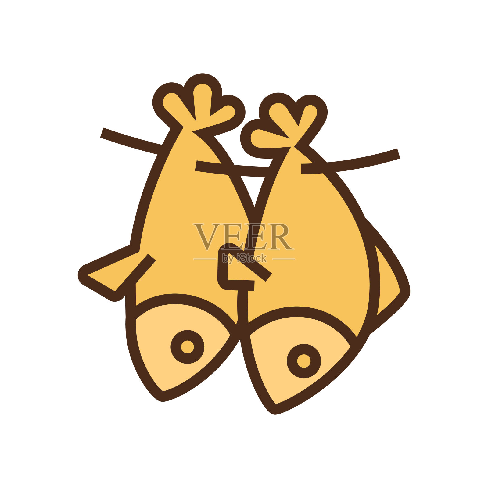 彩色图标干鱼插画图片素材