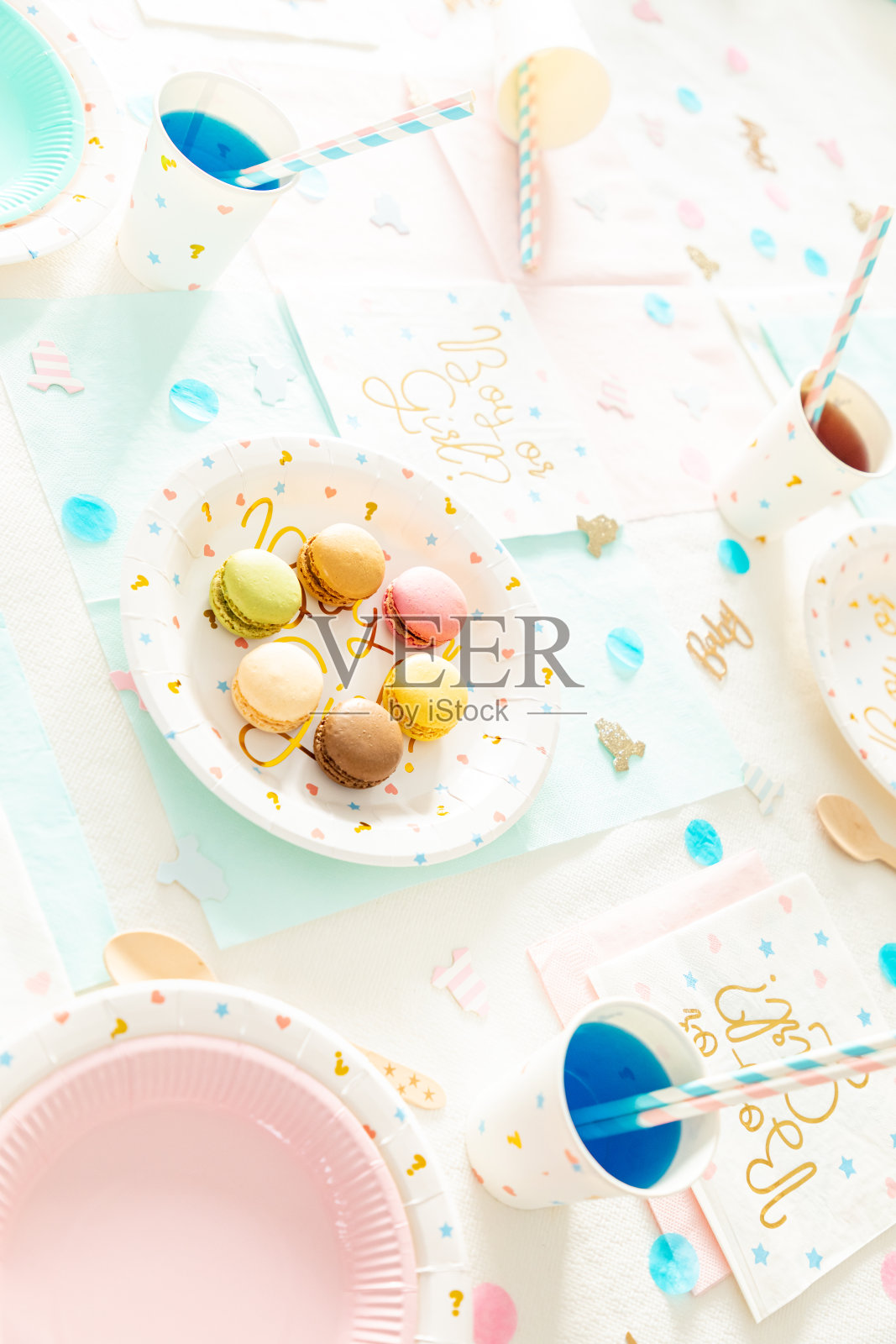 性别揭晓派对:男孩还是女孩?照片摄影图片