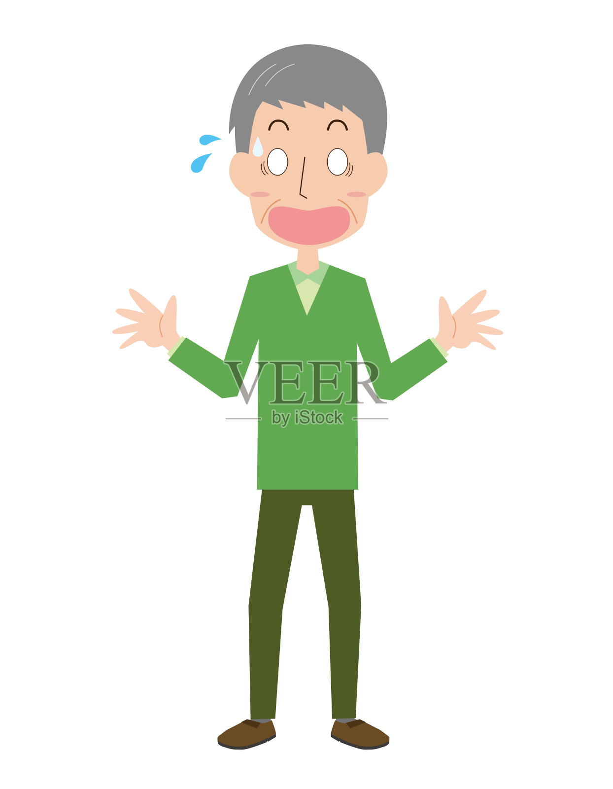 惊讶的高级人插画图片素材