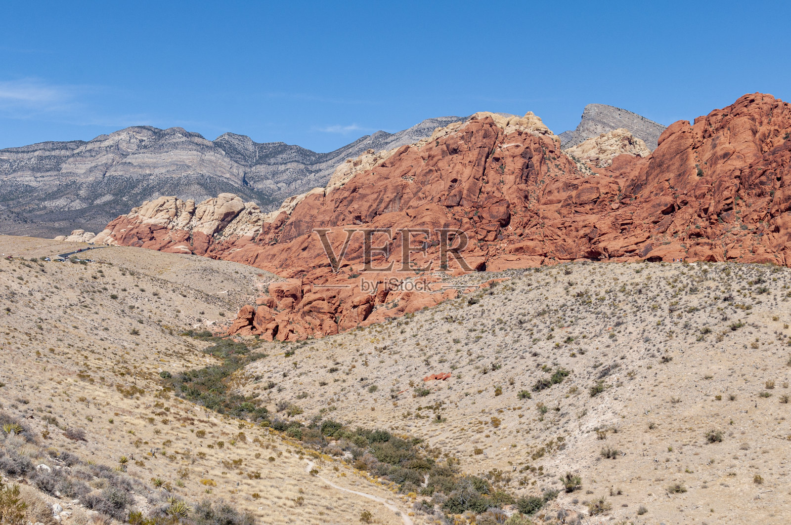 白天的红岩沙漠照片摄影图片