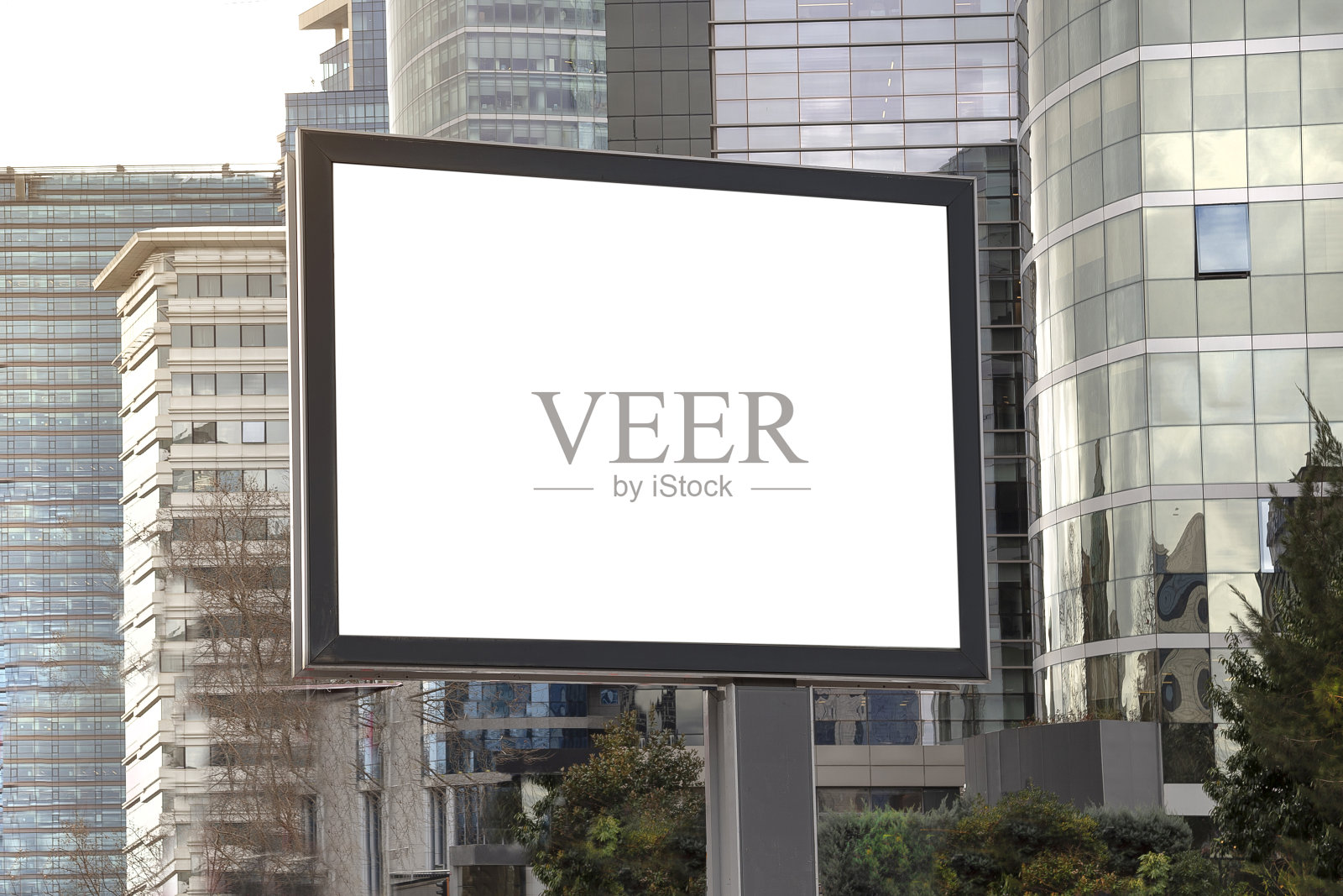 街上的空白广告牌照片摄影图片