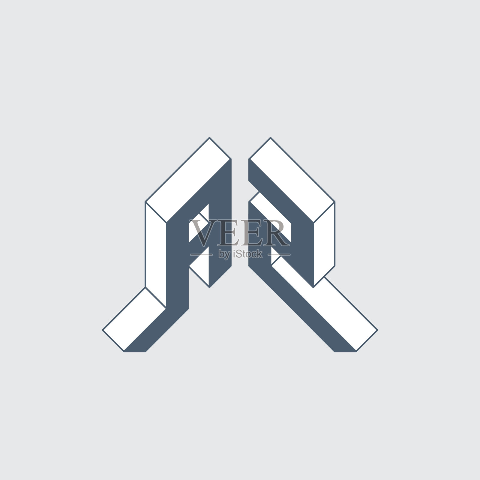 字母或标志型。等距3d字体设计。轮廓字体。三维字母。A和2标志。插画图片素材