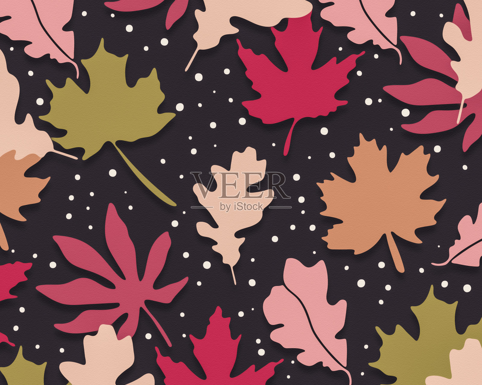 抽象的叶子插画图片素材