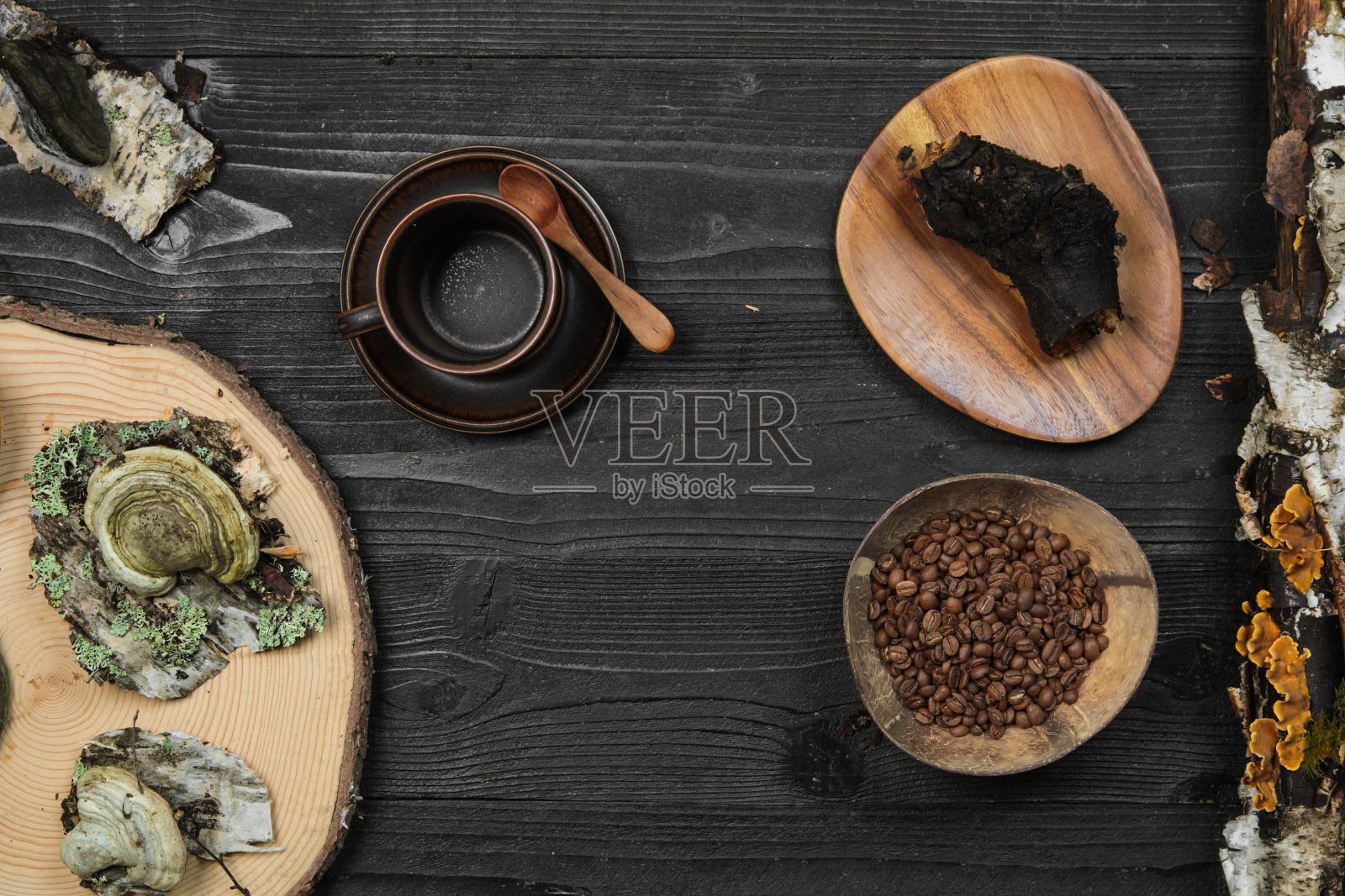 超级食物:蘑菇咖啡照片摄影图片