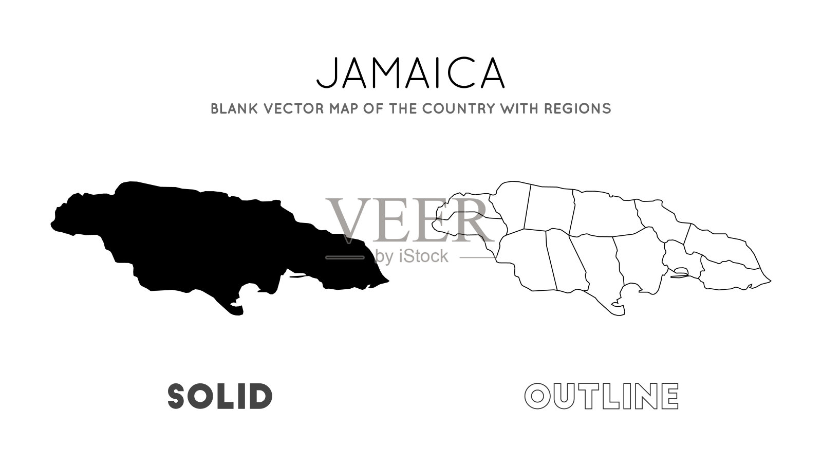 牙买加的地图。插画图片素材