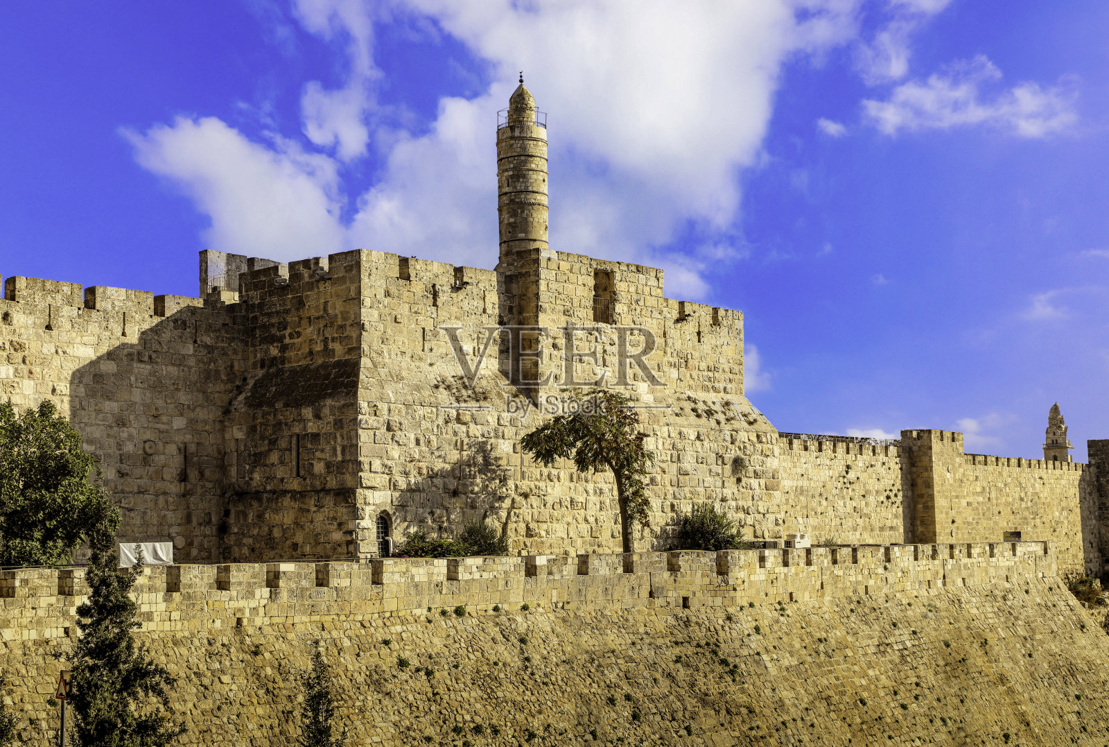 雅法门附近的耶路撒冷墙照片摄影图片