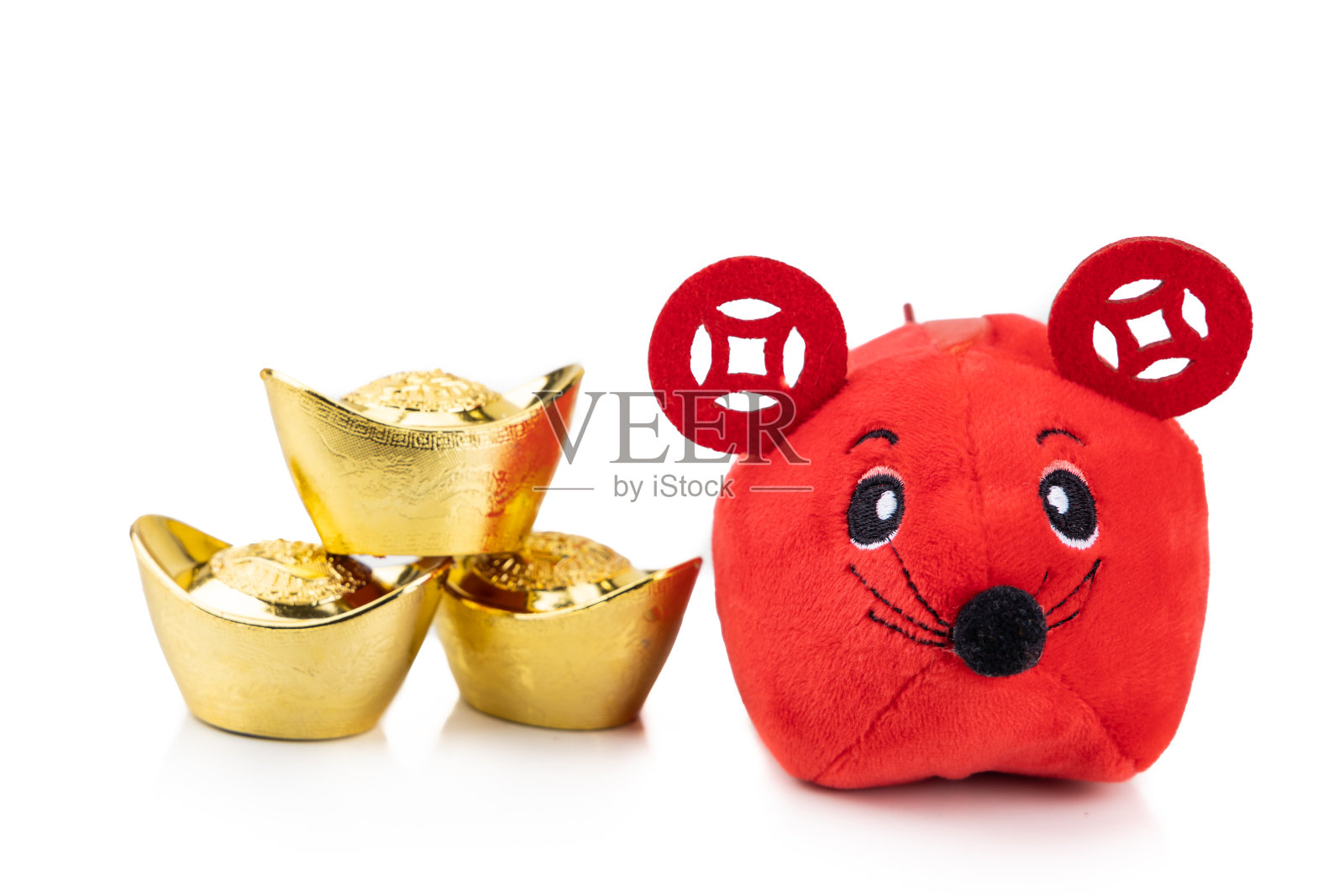 金块老鼠小雕像,农历新年生肖照片摄影图片
