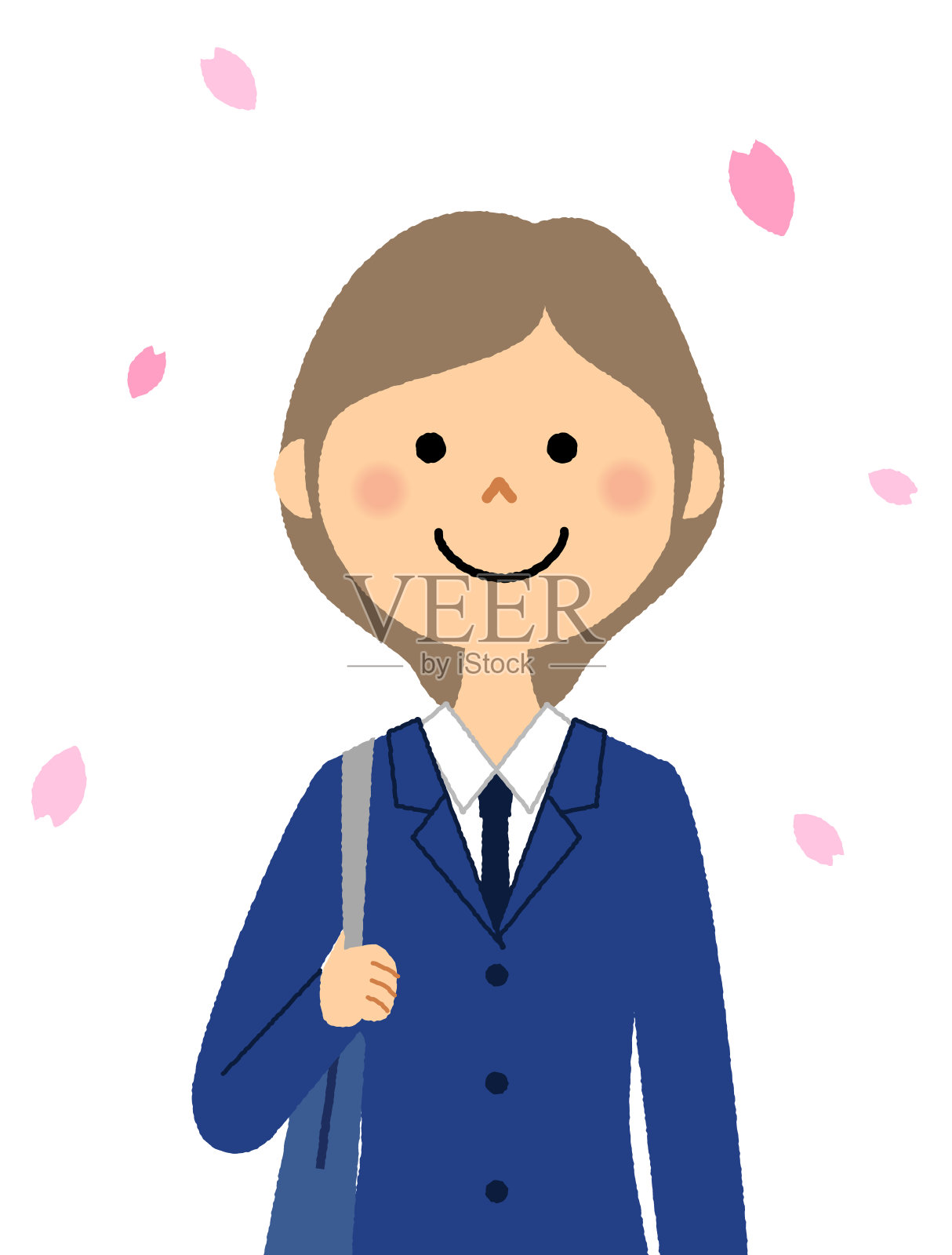 学生穿制服插画图片素材