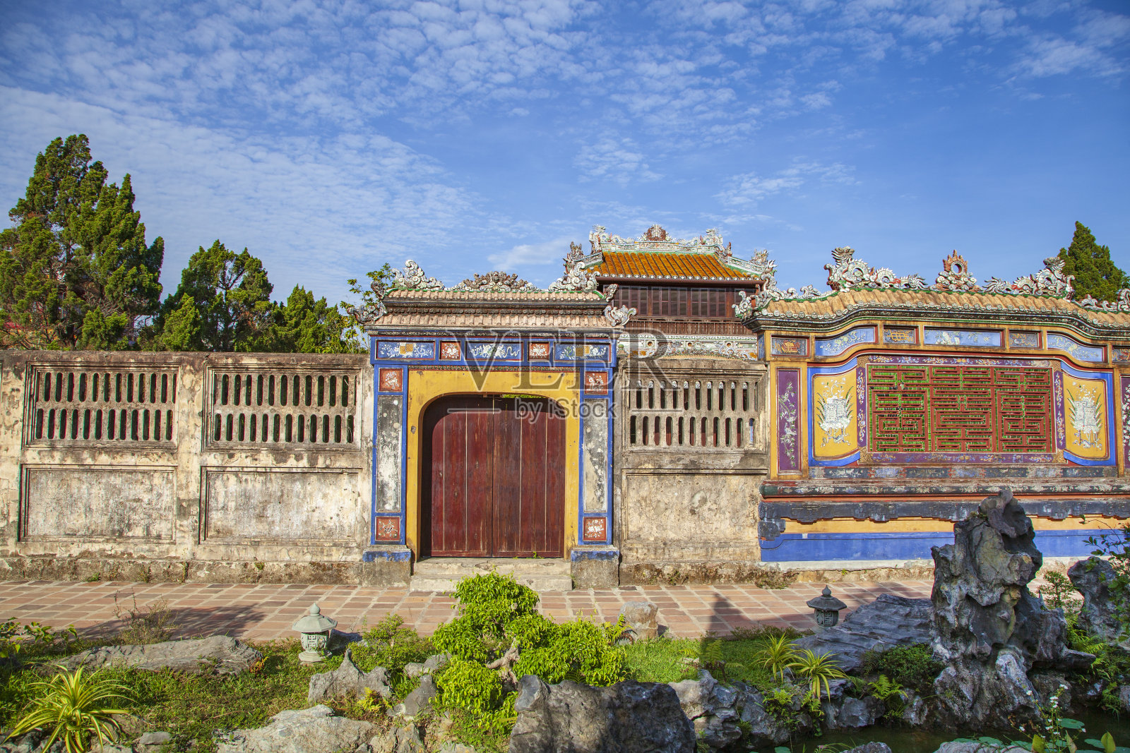 顺化皇城世代神庙。越南升龙皇城,联合国教科文组织世界遗产照片摄影图片