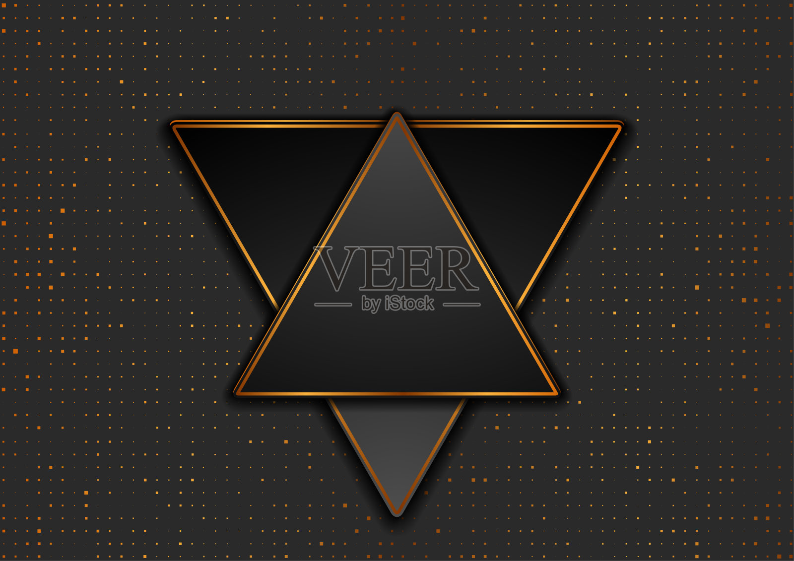 黑色和金色三角形与闪光点抽象背景插画图片素材