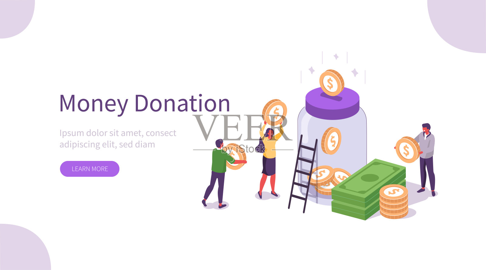 钱捐赠插画图片素材