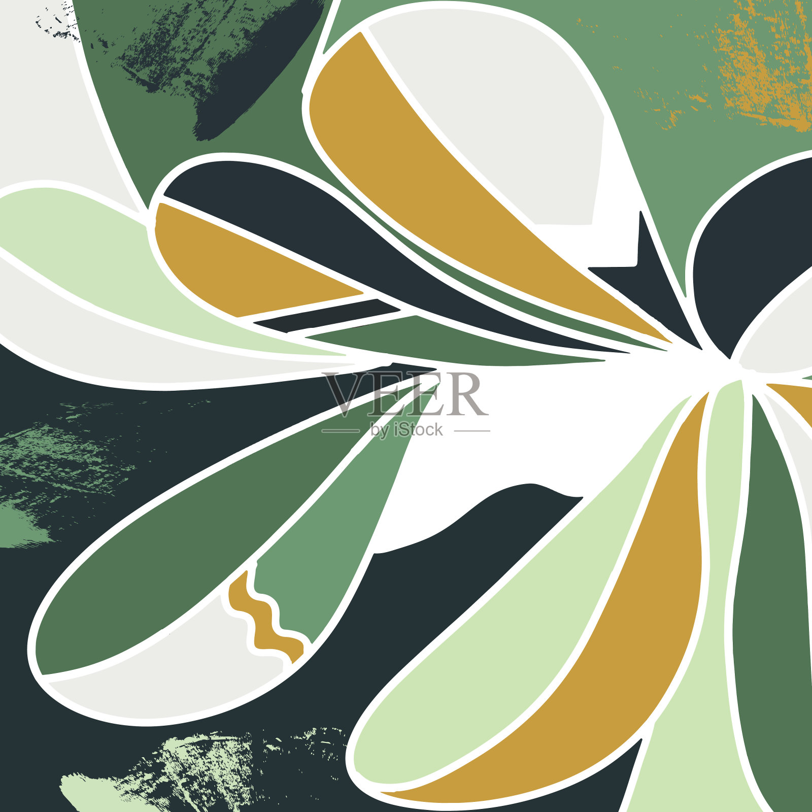 抽象的背景秋叶。手绘,矢量插图插画图片素材