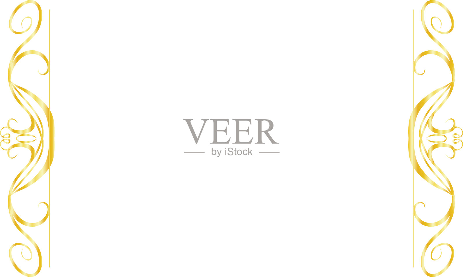 黄金左右古董图案框架插画图片素材