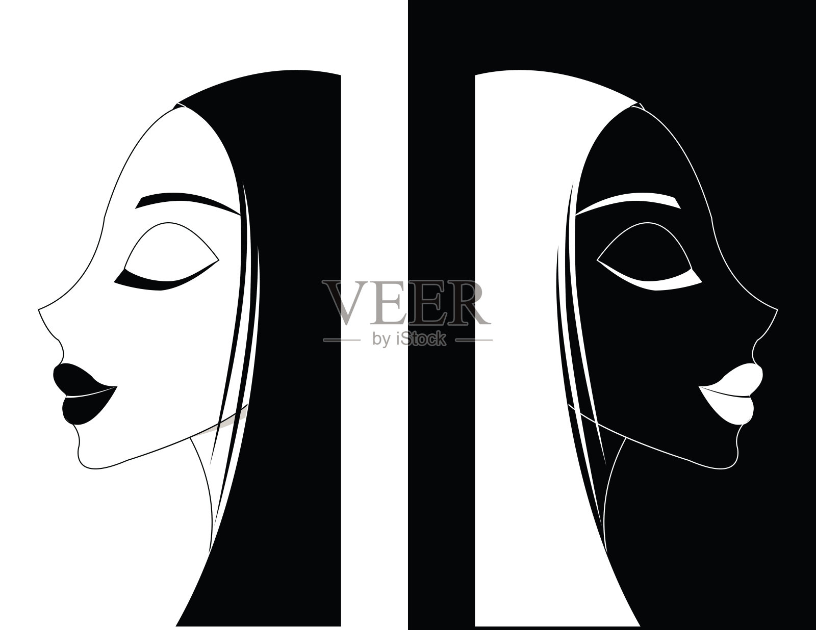 女孩或女人迎阳插画图片素材