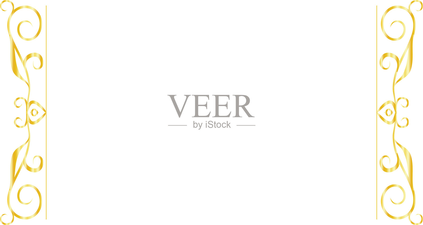 黄金左右古董图案框架插画图片素材