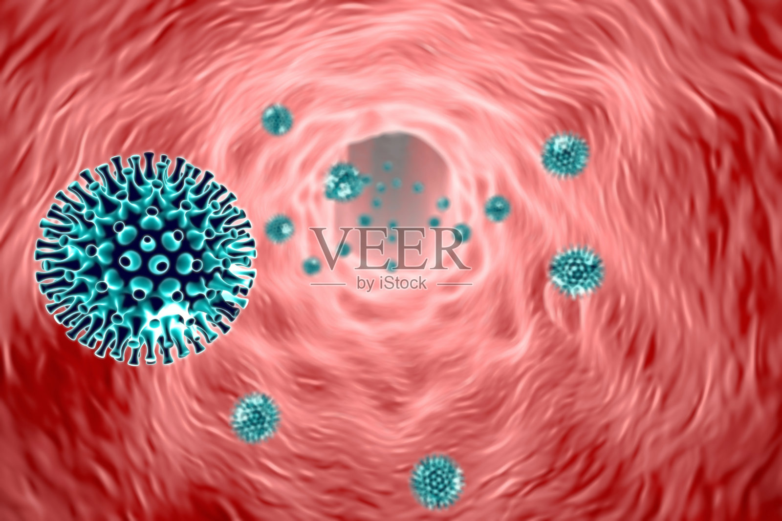 静脉包膜病毒颗粒,三维绘制照片摄影图片