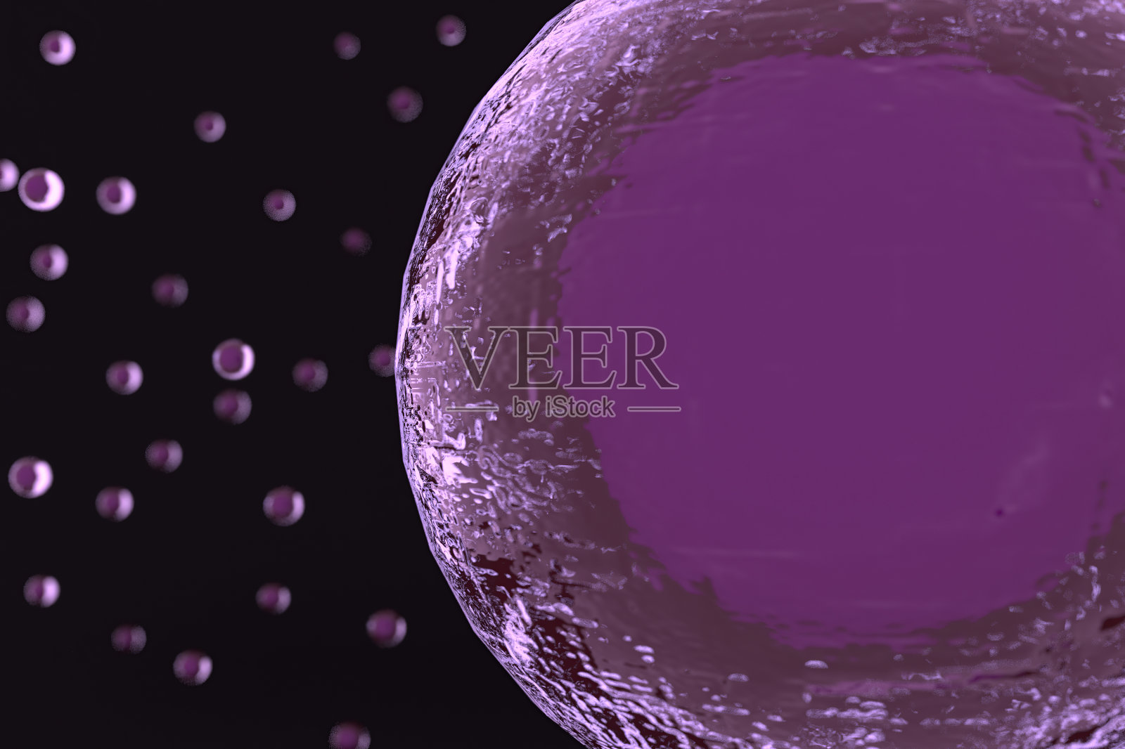 细胞生物学的3d渲染处理最小的生命单位。照片摄影图片