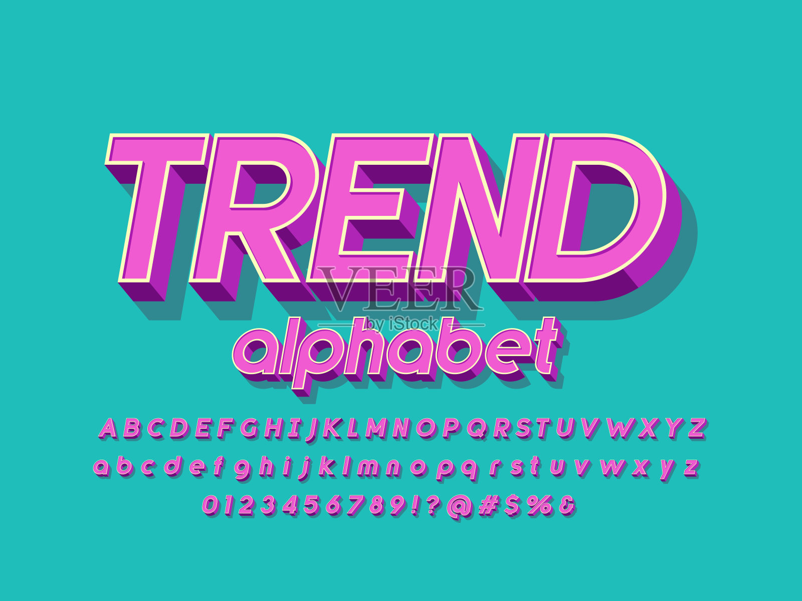 时尚字体插画图片素材