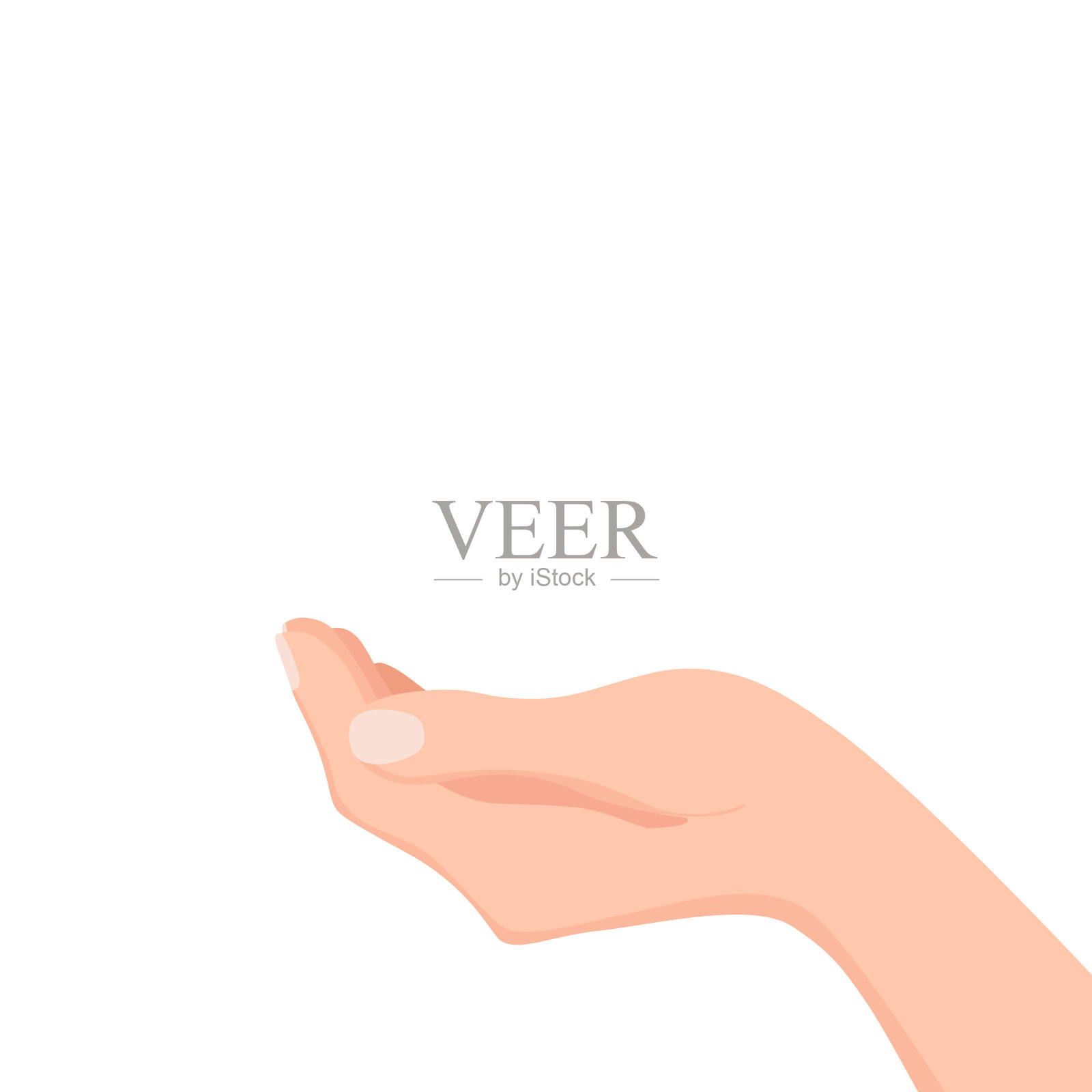 伸出的人的手彩色矢量插图。设计元素图片