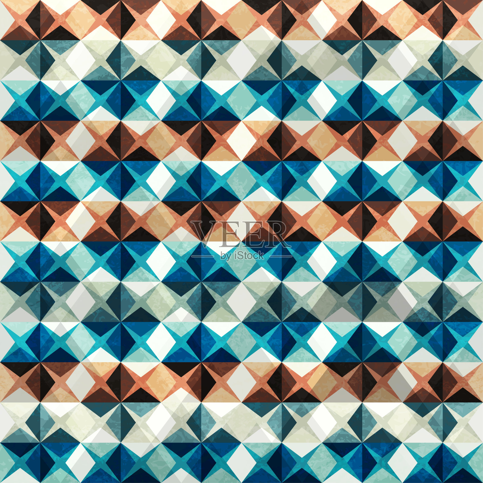 复古马赛克无缝与垃圾摇滚效果插画图片素材