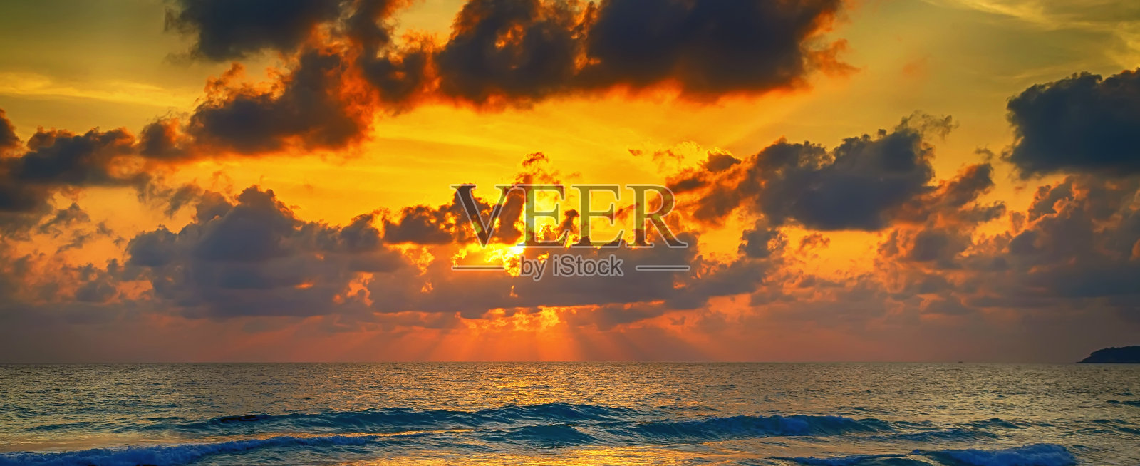 太阳射线海日落照片摄影图片