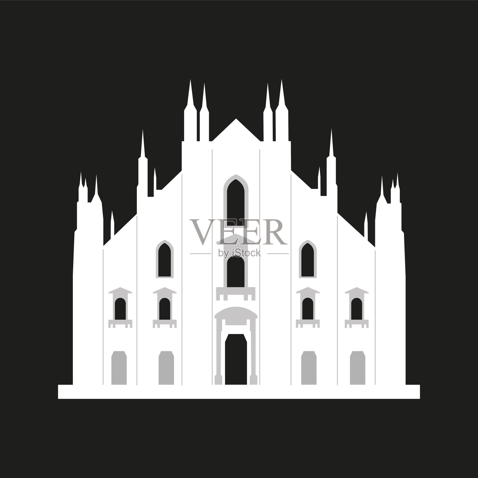 米兰大教堂插画图片素材