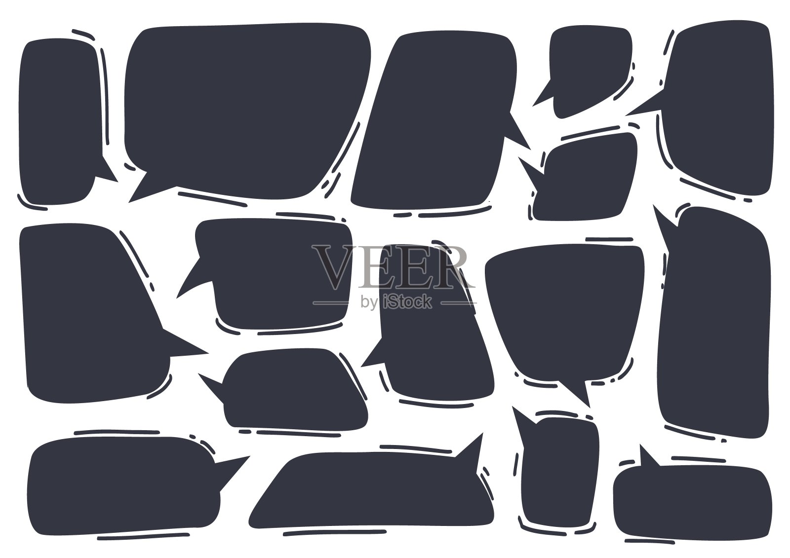 收集演讲气泡和对话气球插画图片素材