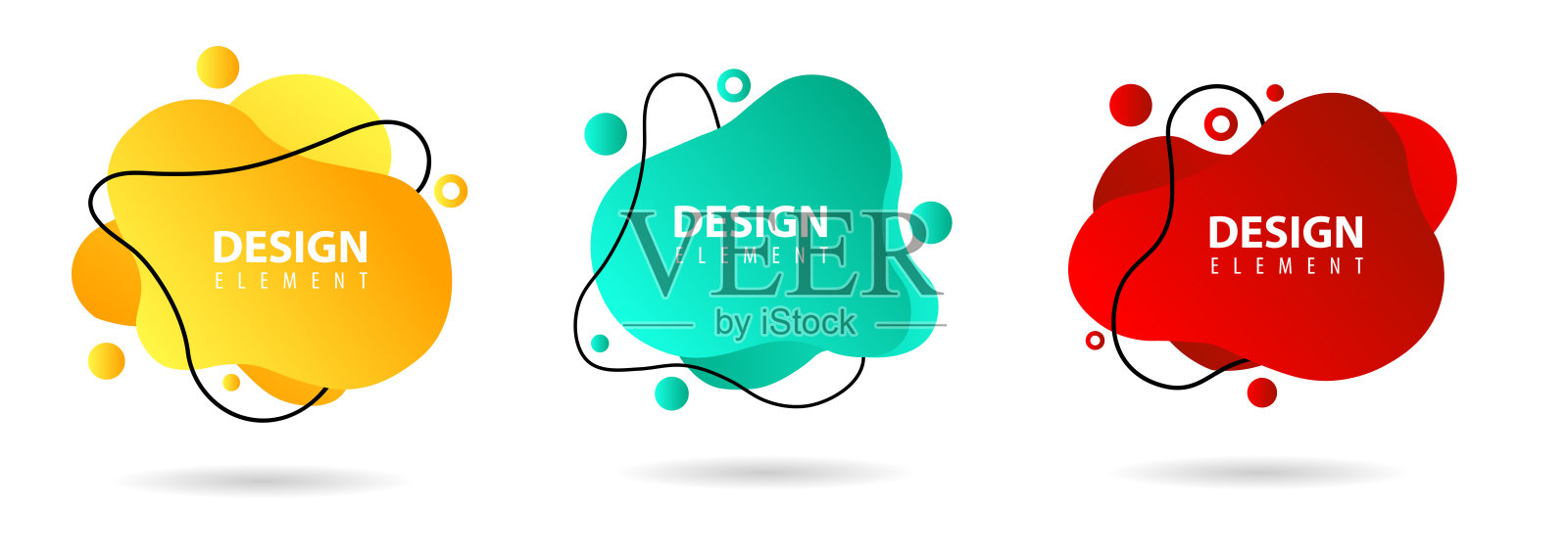 抽象的液体的形状。流体设计。具有几何线的孤立梯度波插画图片素材