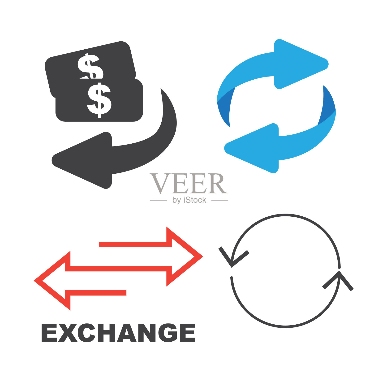 逆转箭头图标。翻转或旋转箭头。反向标志图标素材