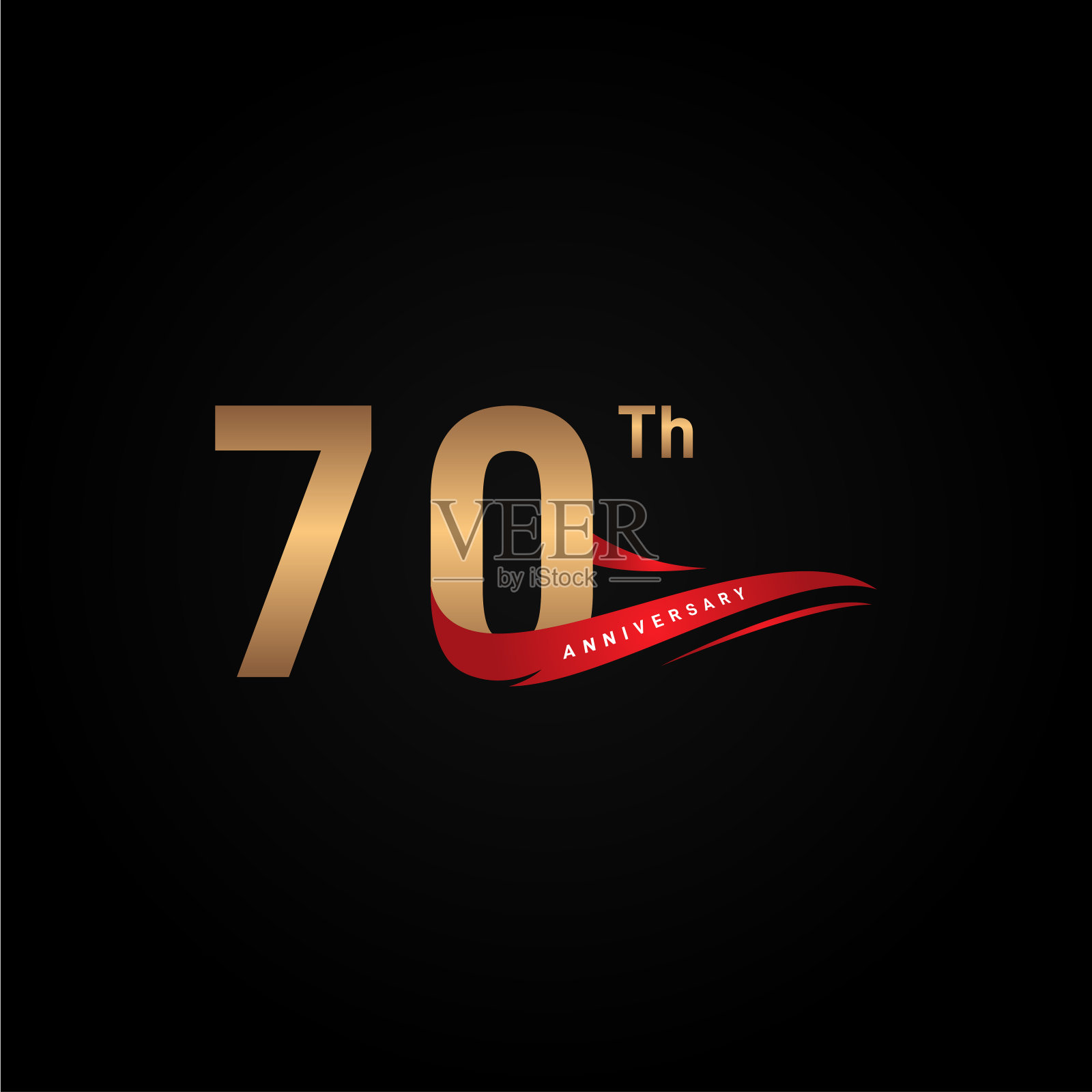 70周年彩带号码庆祝时刻插画图片素材