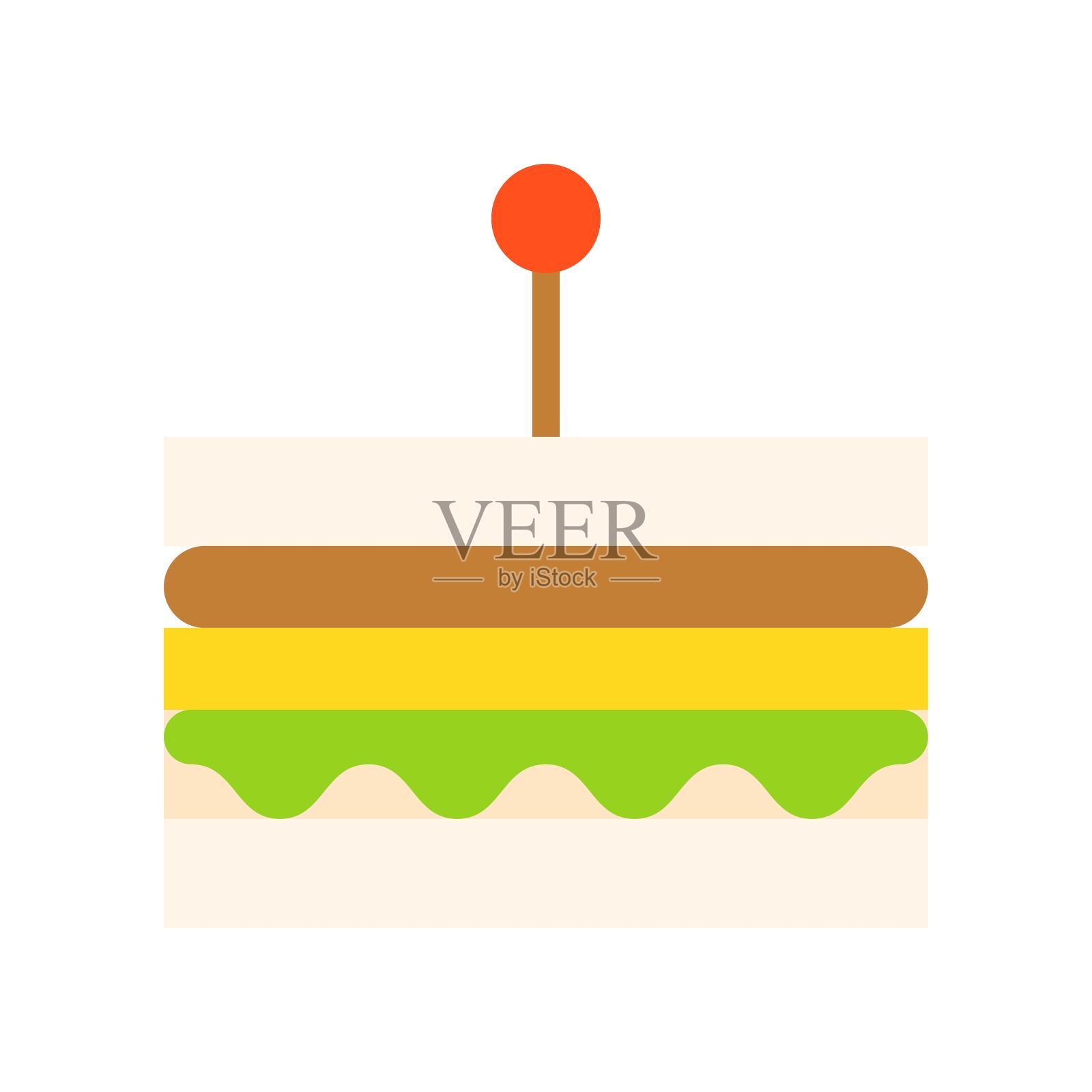 三明治矢量,快餐相关平面设计图标插画图片素材